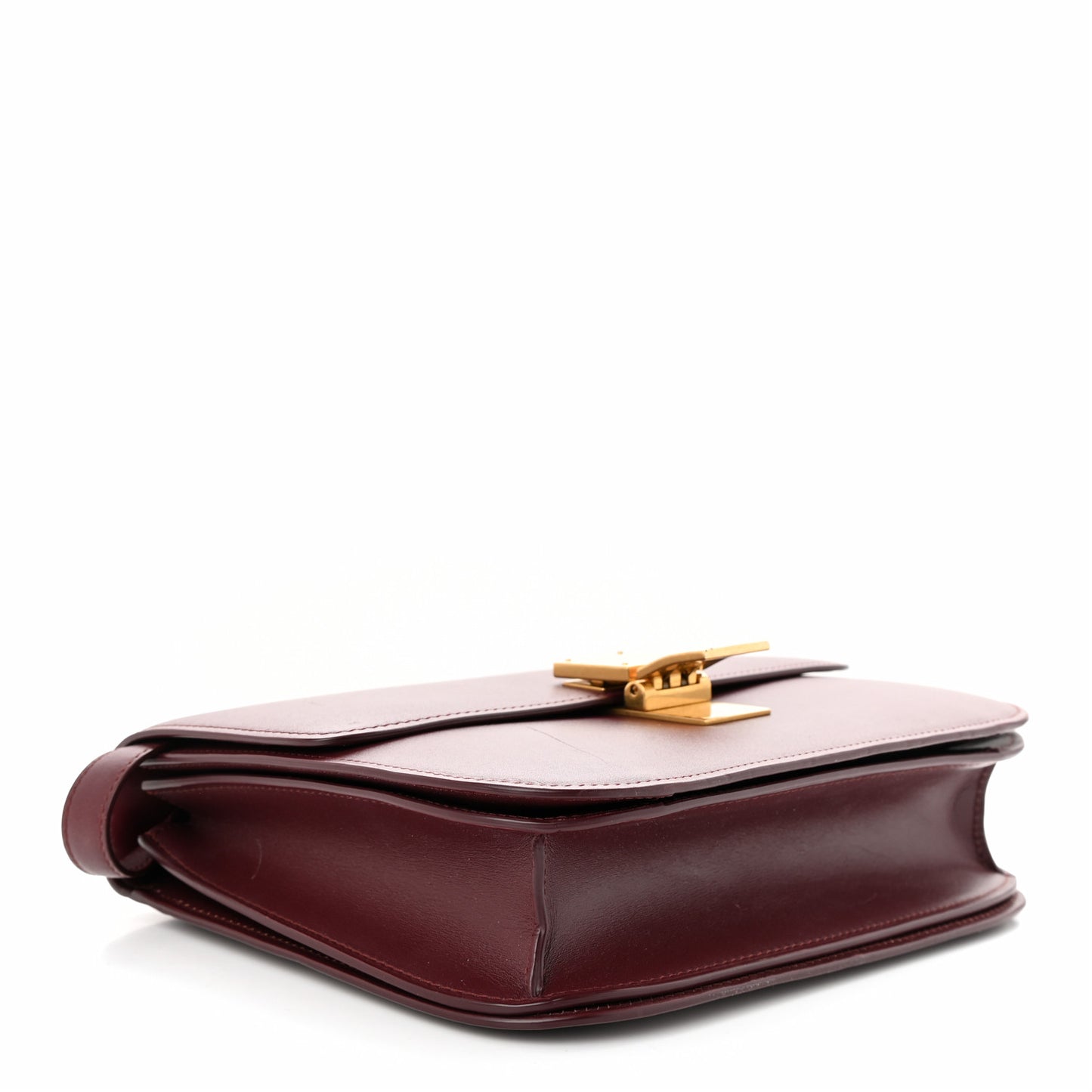 Box Calfskin Medium Classic Box Flap Bag Burgundy