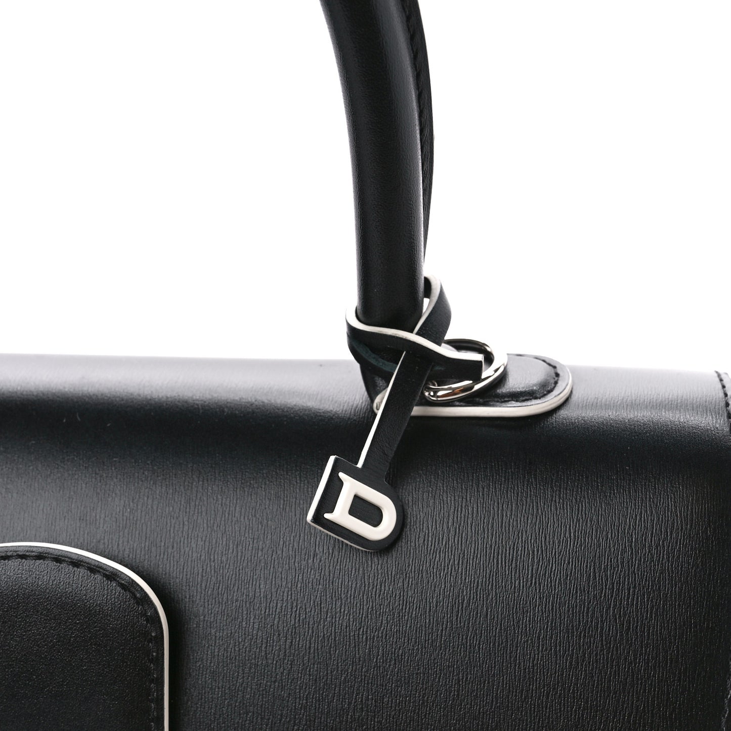 Box Calfskin MM Brillant Clouds Satchel Black Ciel