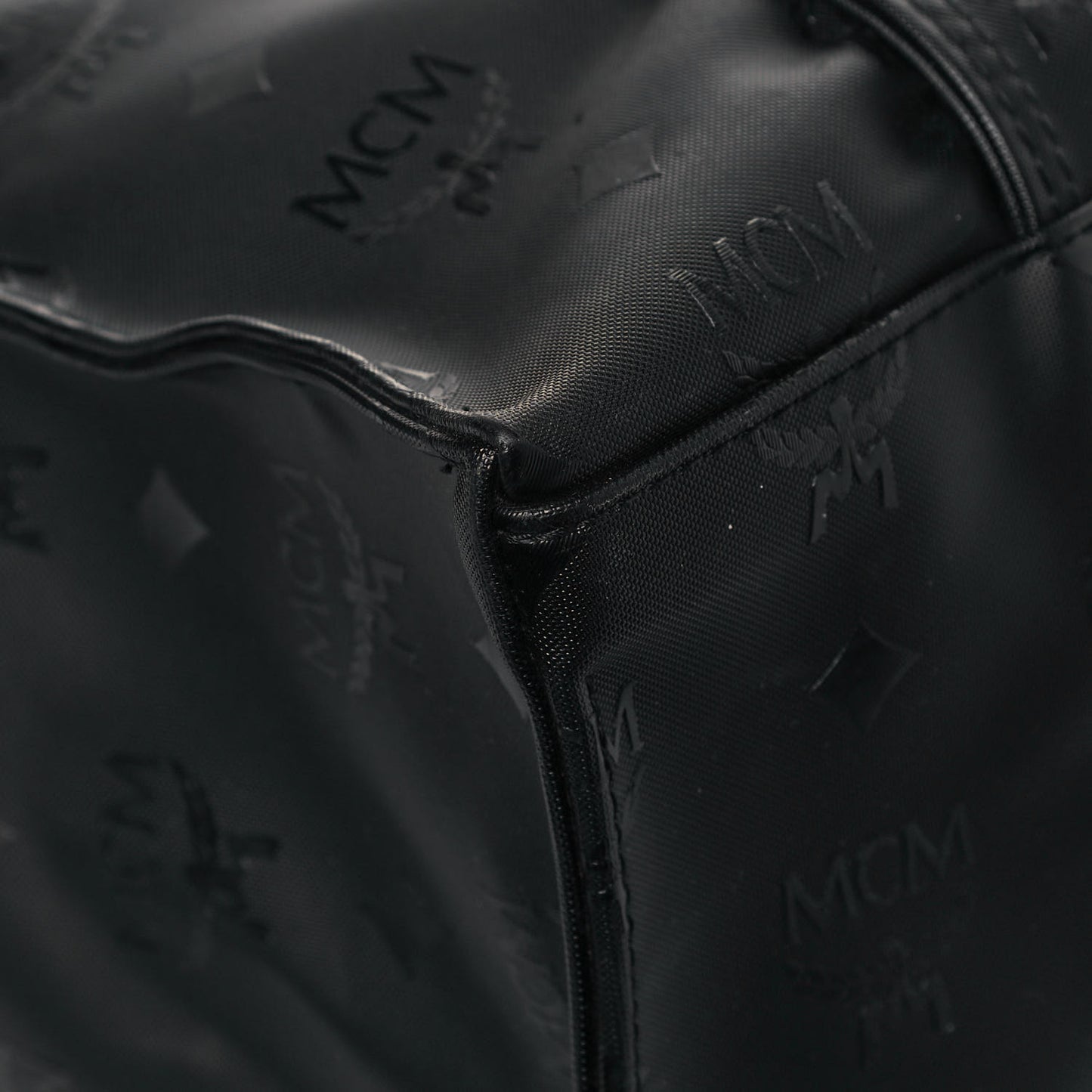 Monogram Coated Canvas Tote Bag Black