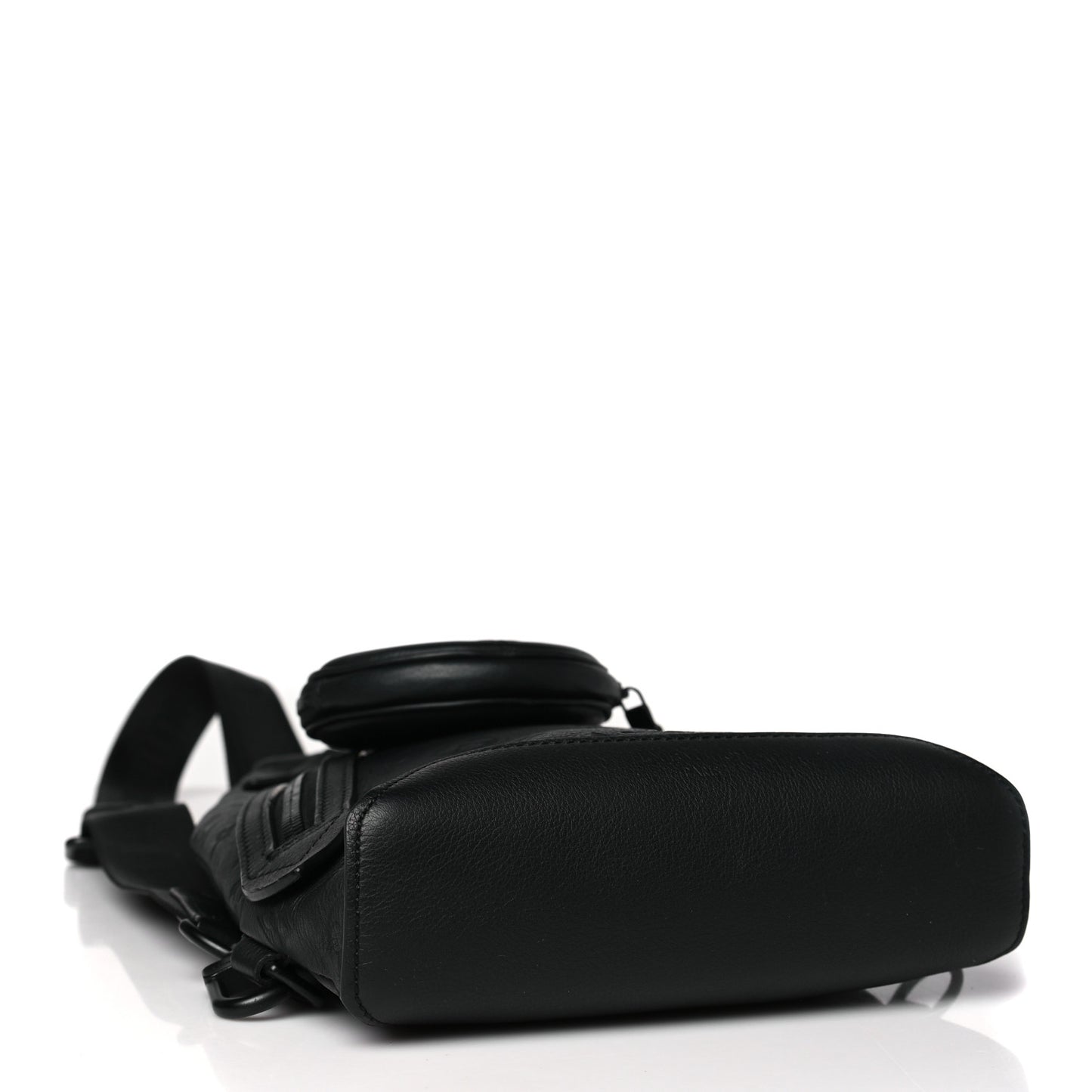 Calfskin Shadow Monogram Duo Slingbag Black