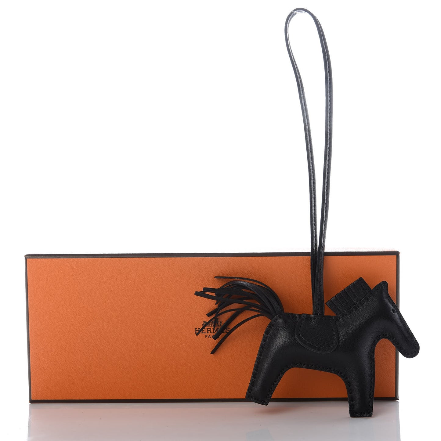 Milo Lambskin Grigri Rodeo Horse Bag Charm PM So Black