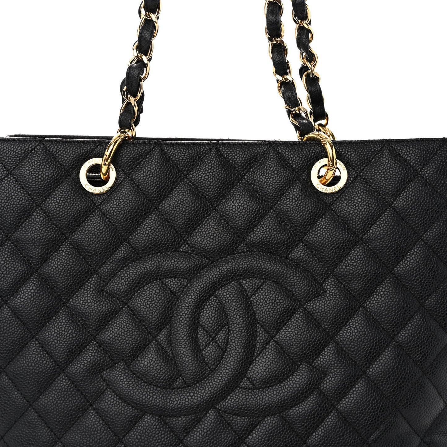 Caviar Quilted Grand Shopping Tote GST Black