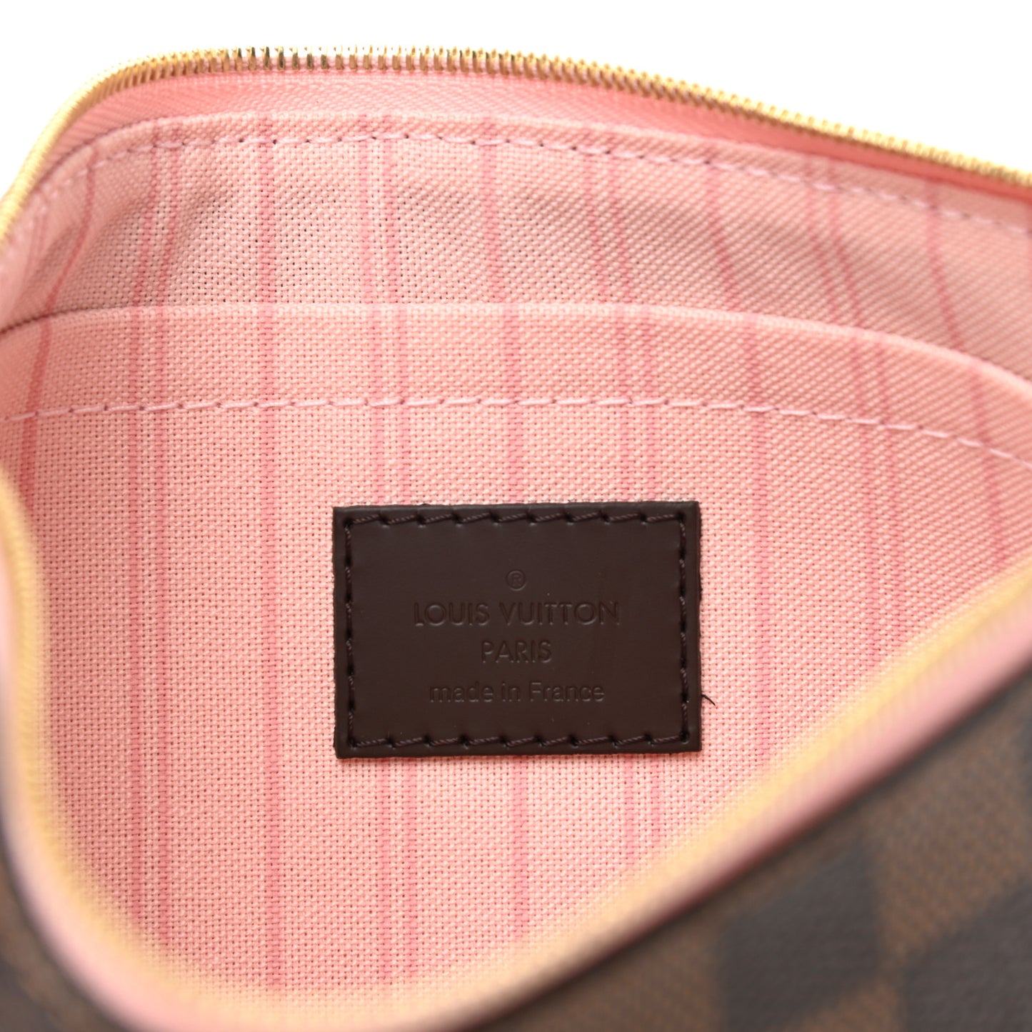 Damier Ebene Neverfull MM GM Pochette Rose Ballerine