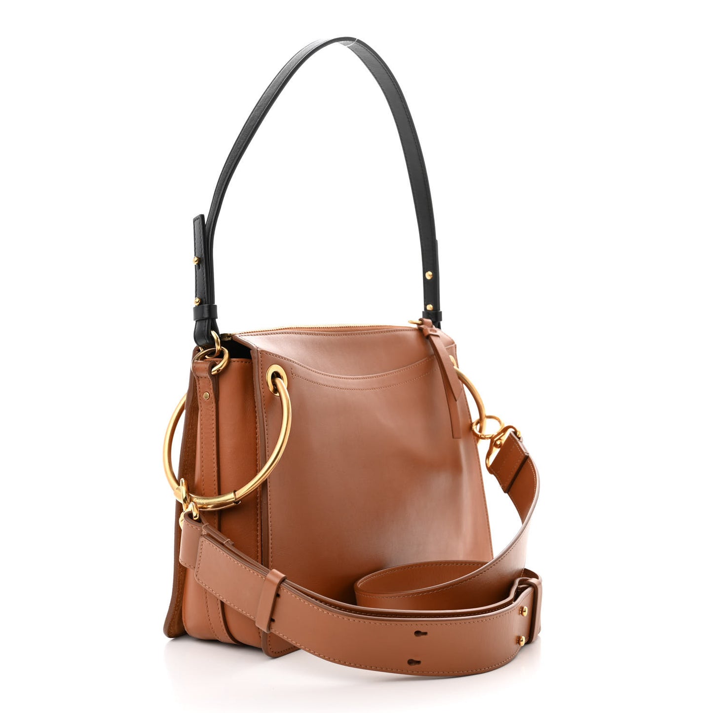 Calfskin Suede Small Roy Bag Caramel