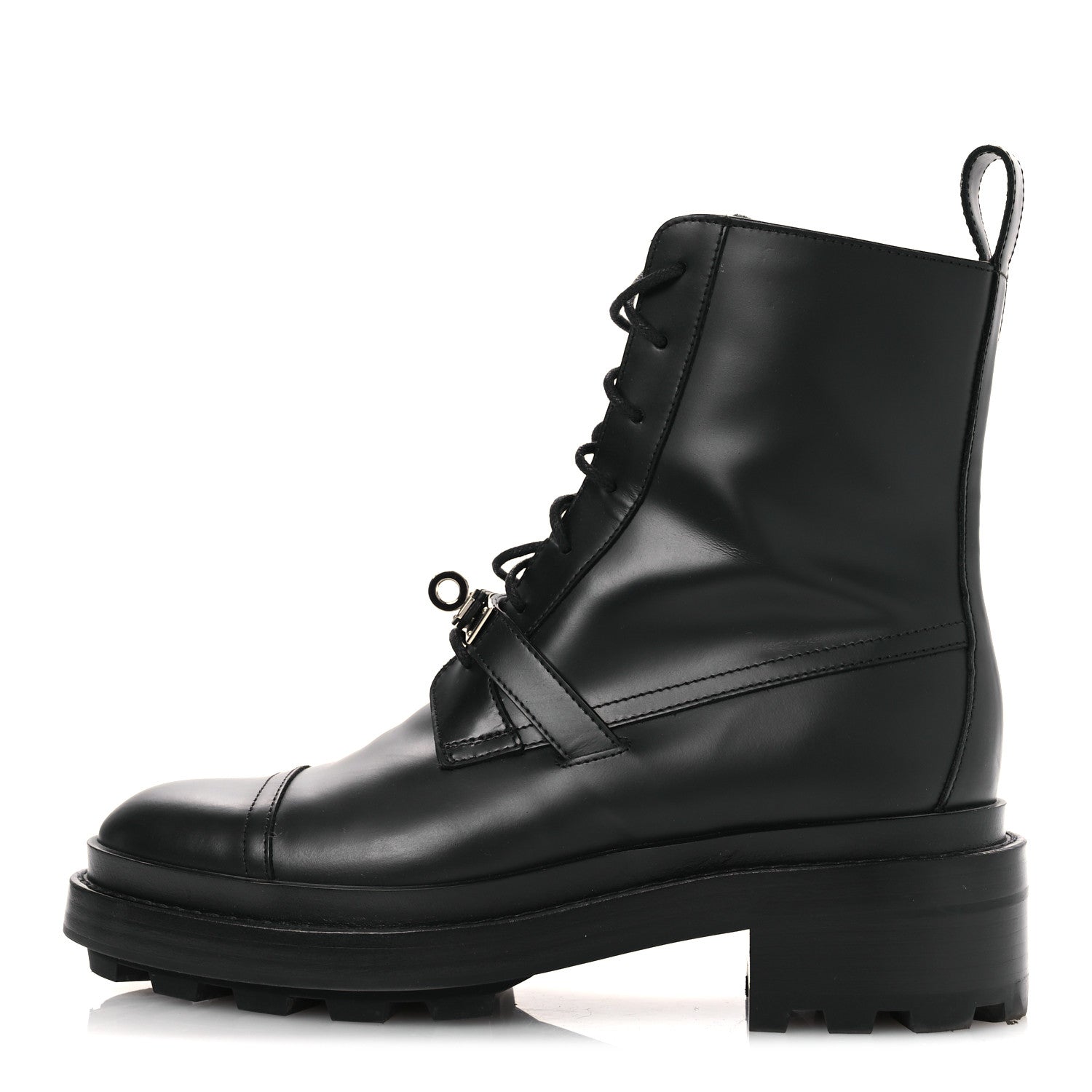 Hermes Glossed Calfskin Funk Ankle Boots 36 Black 1782272