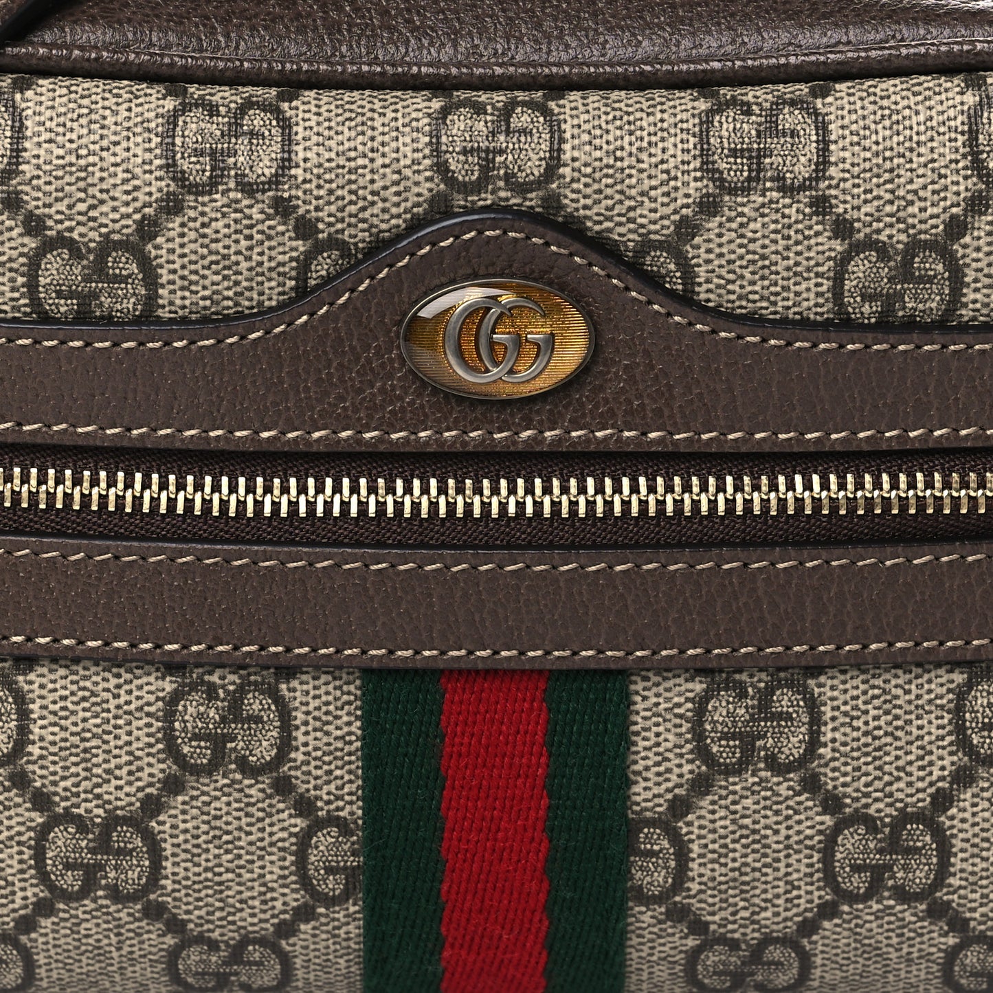 GG Supreme Monogram Web Mini Ophidia Shoulder Bag Brown