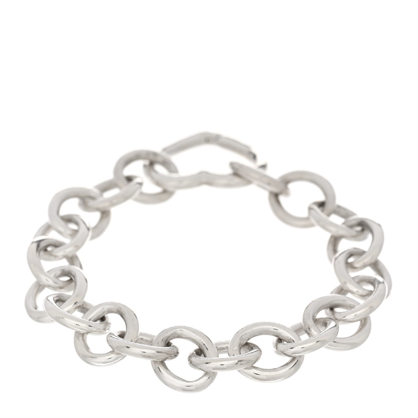Sterling Silver Open Heart Clasp Bracelet