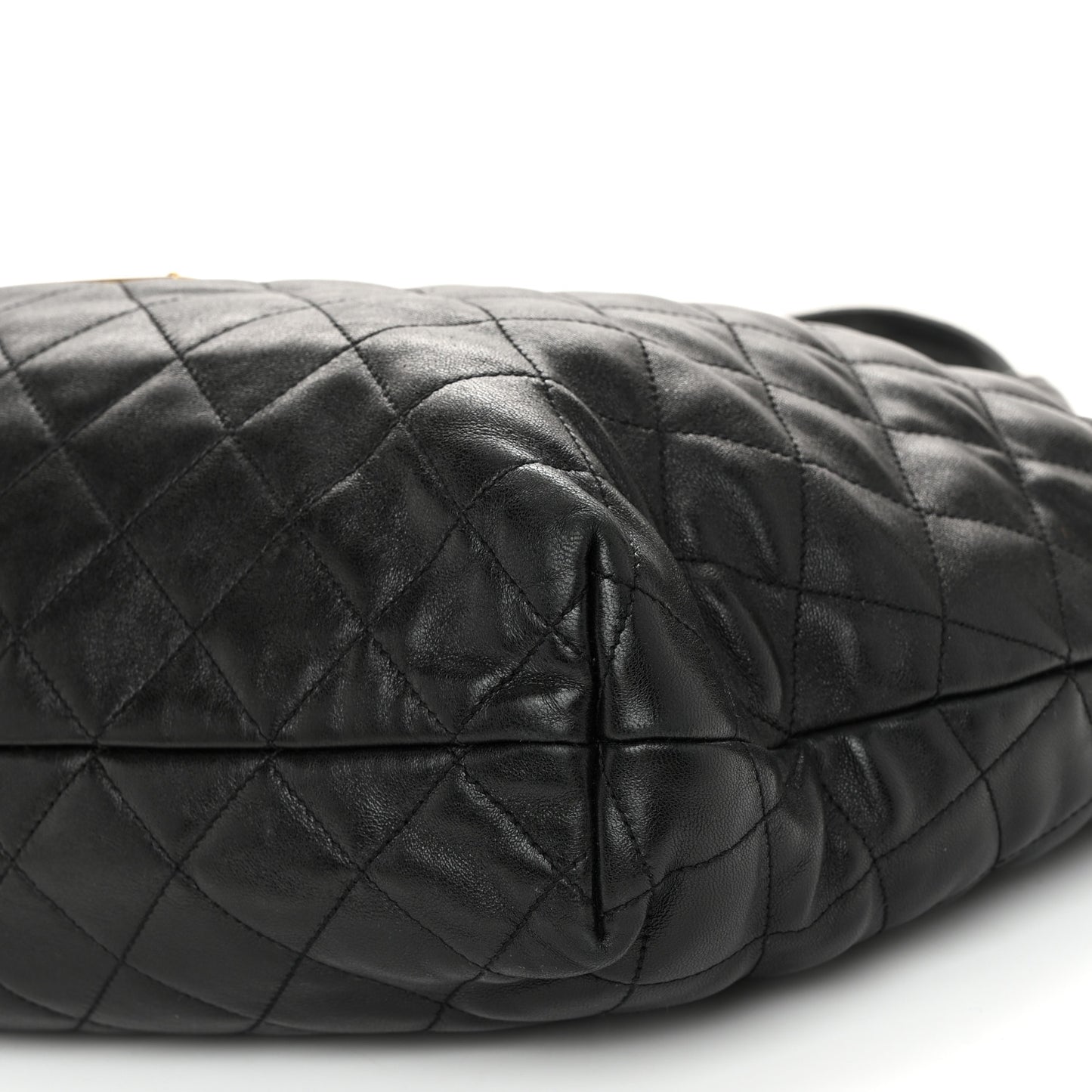 Lambskin Quilted Maxi Icare Shopping Tote Black