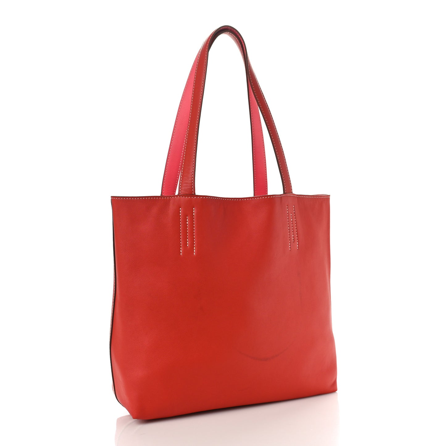 Veau Sikkim Swift Double Sens 28 Reversible Tote Peony Sanguine