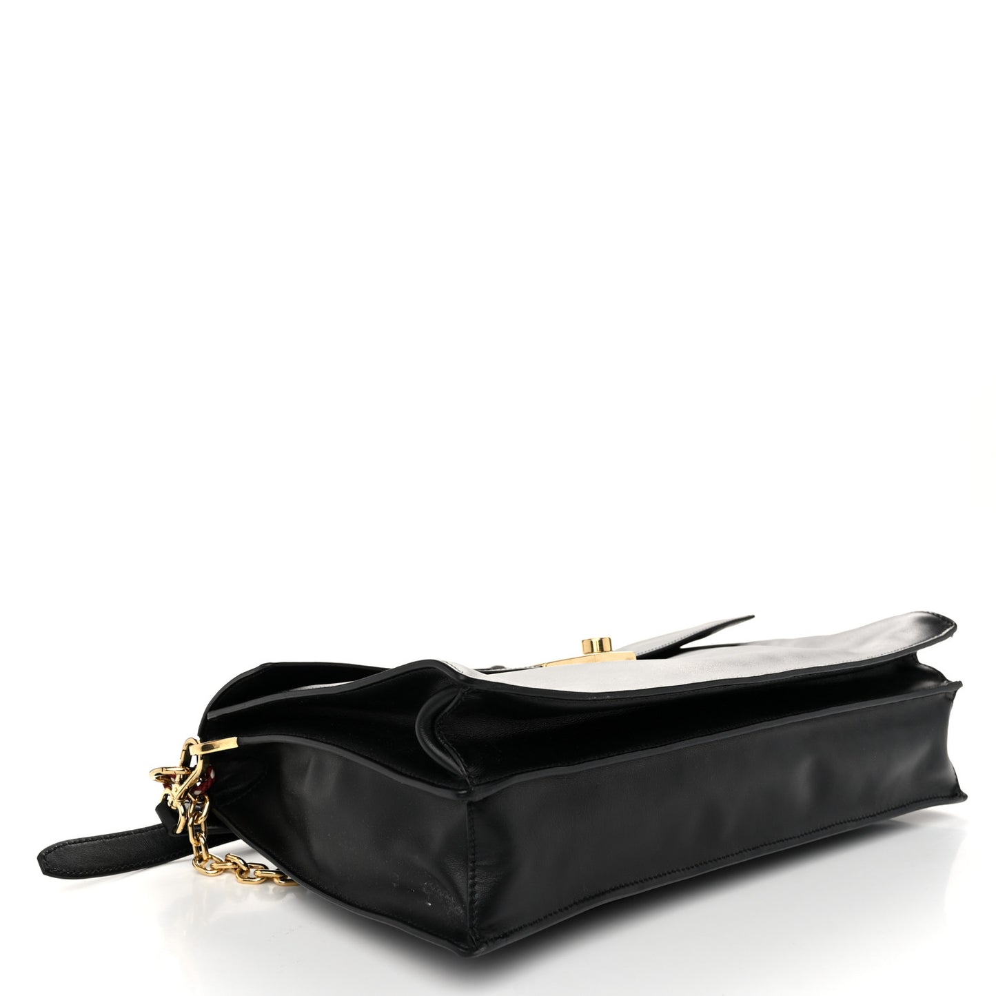Calfskin Large Soft Sound Shoulder Bag Black