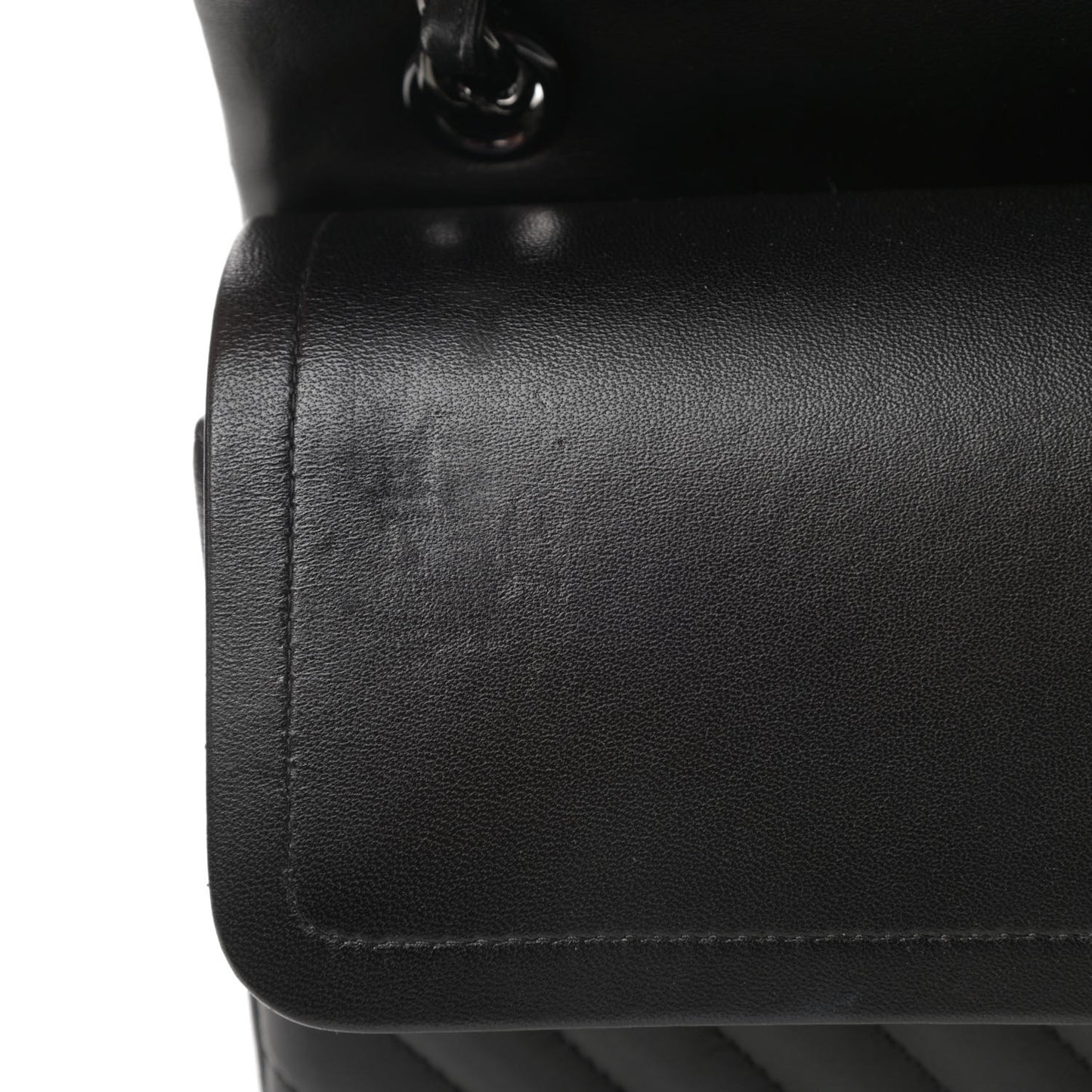 Lambskin Chevron Quilted Jumbo Double Flap So Black