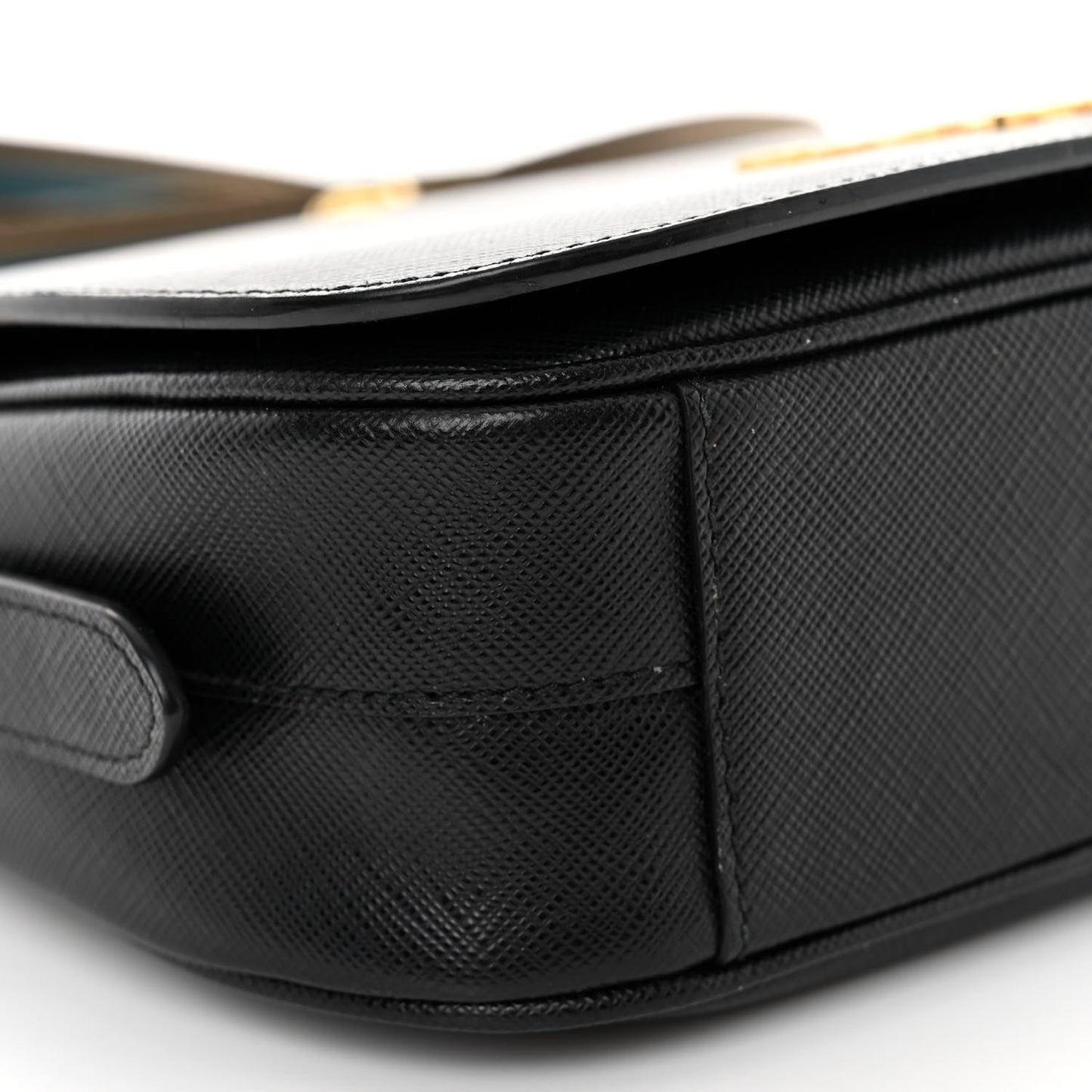 Saffiano Flap Crossbody Black