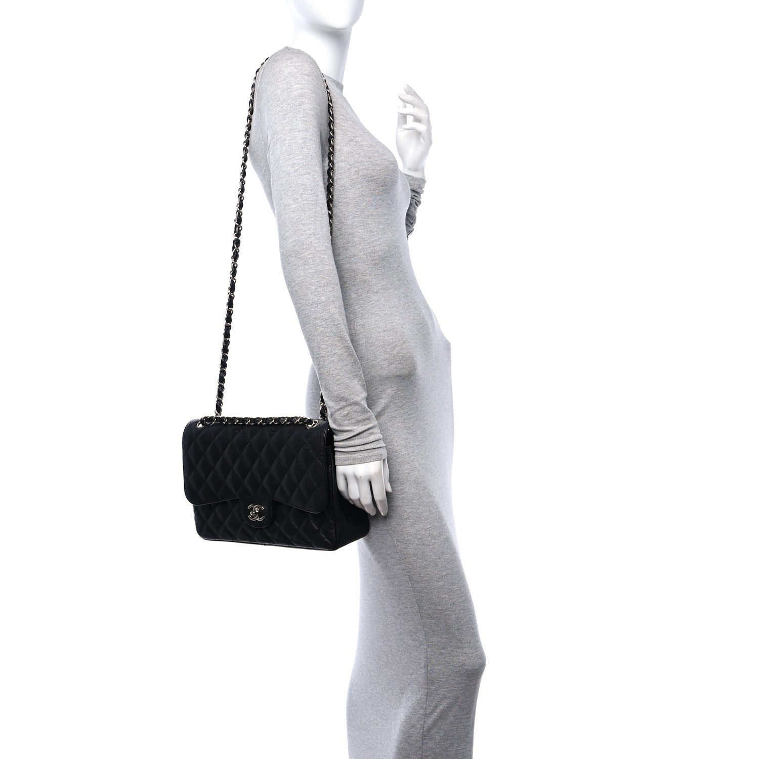 Chanel Caviar Quilted Jumbo Double Flap Black 2 of 13