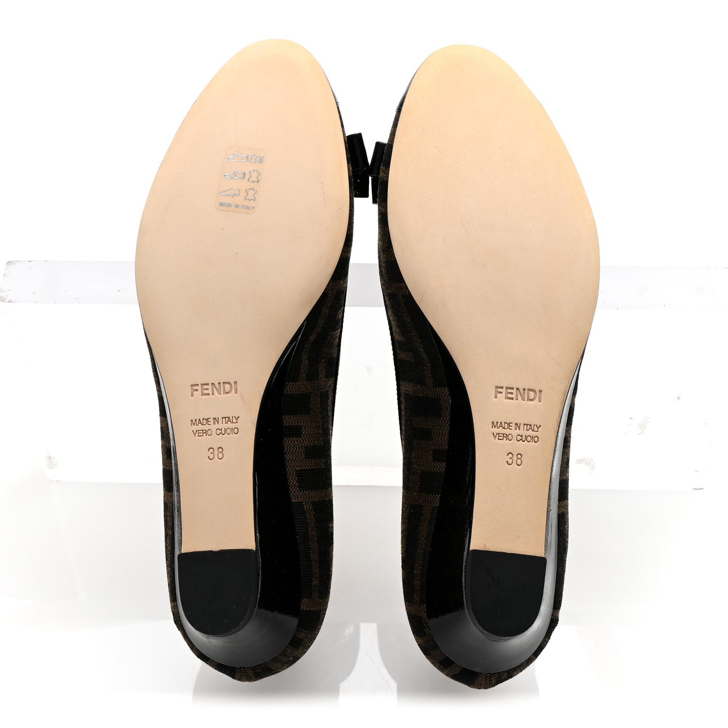 Zucca Vernice Zeppa Wedge Pumps 38 Tobacco Black