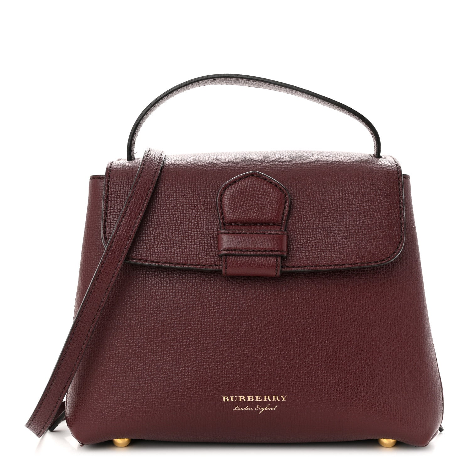 Burberry Derby Calfskin House Check Small Camberley Mahogany Red 1 of 12
