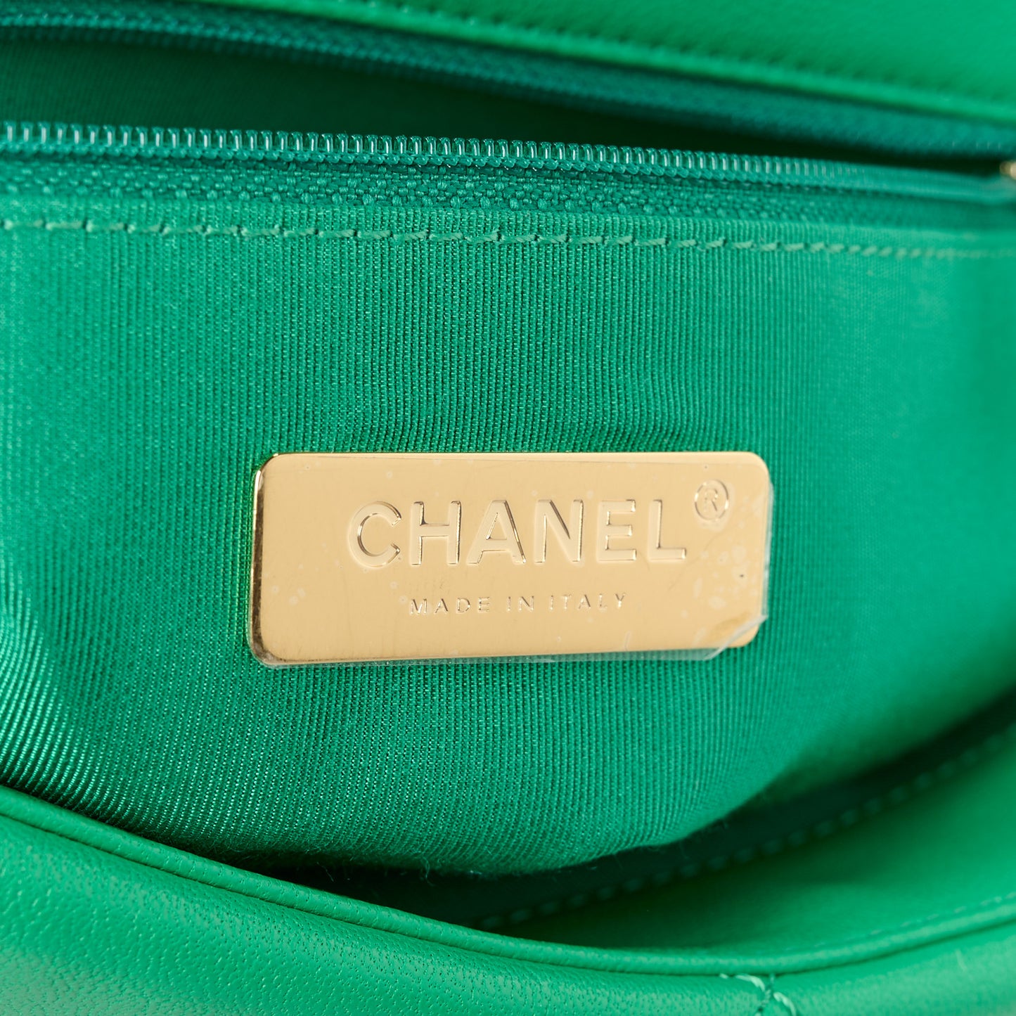 Lambskin Quilted Large Chanel 19 Flap Green