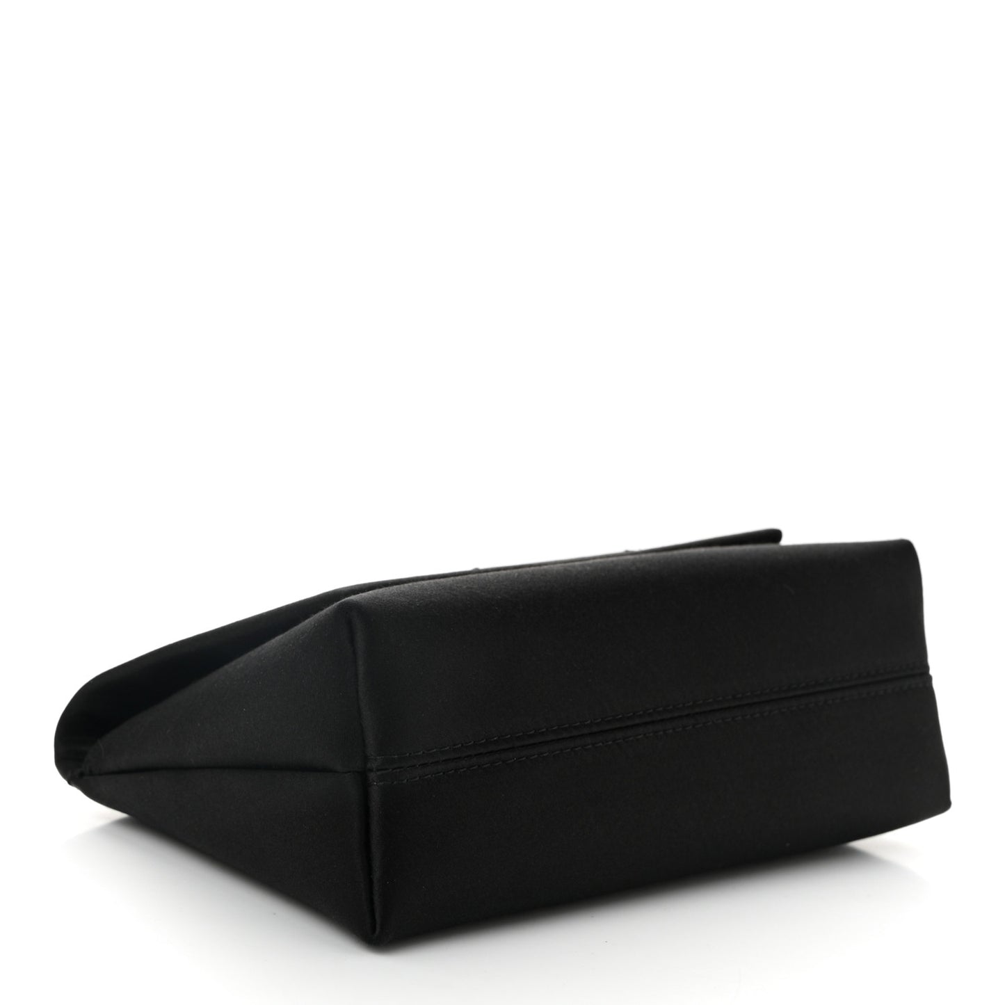 Satin Mini Label Chain Shoulder Bag Black