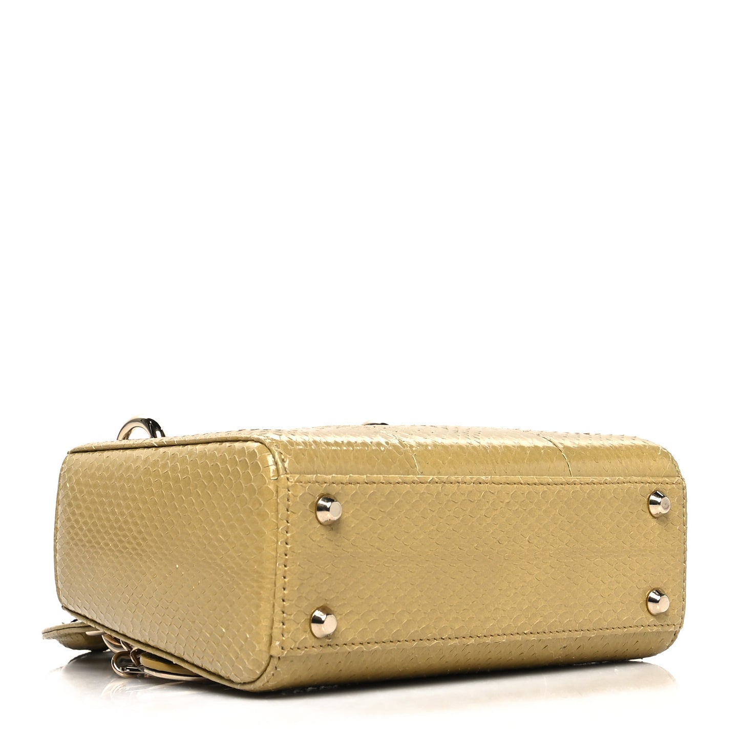 Snakeskin Mini Lady Dior Beige