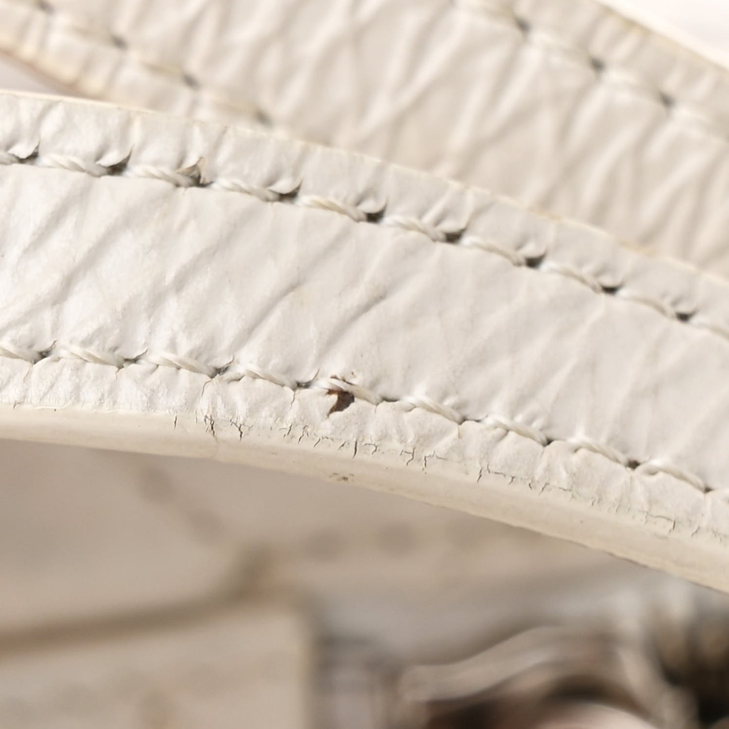 Crumpled Calfskin PVC Quilted Backpack White