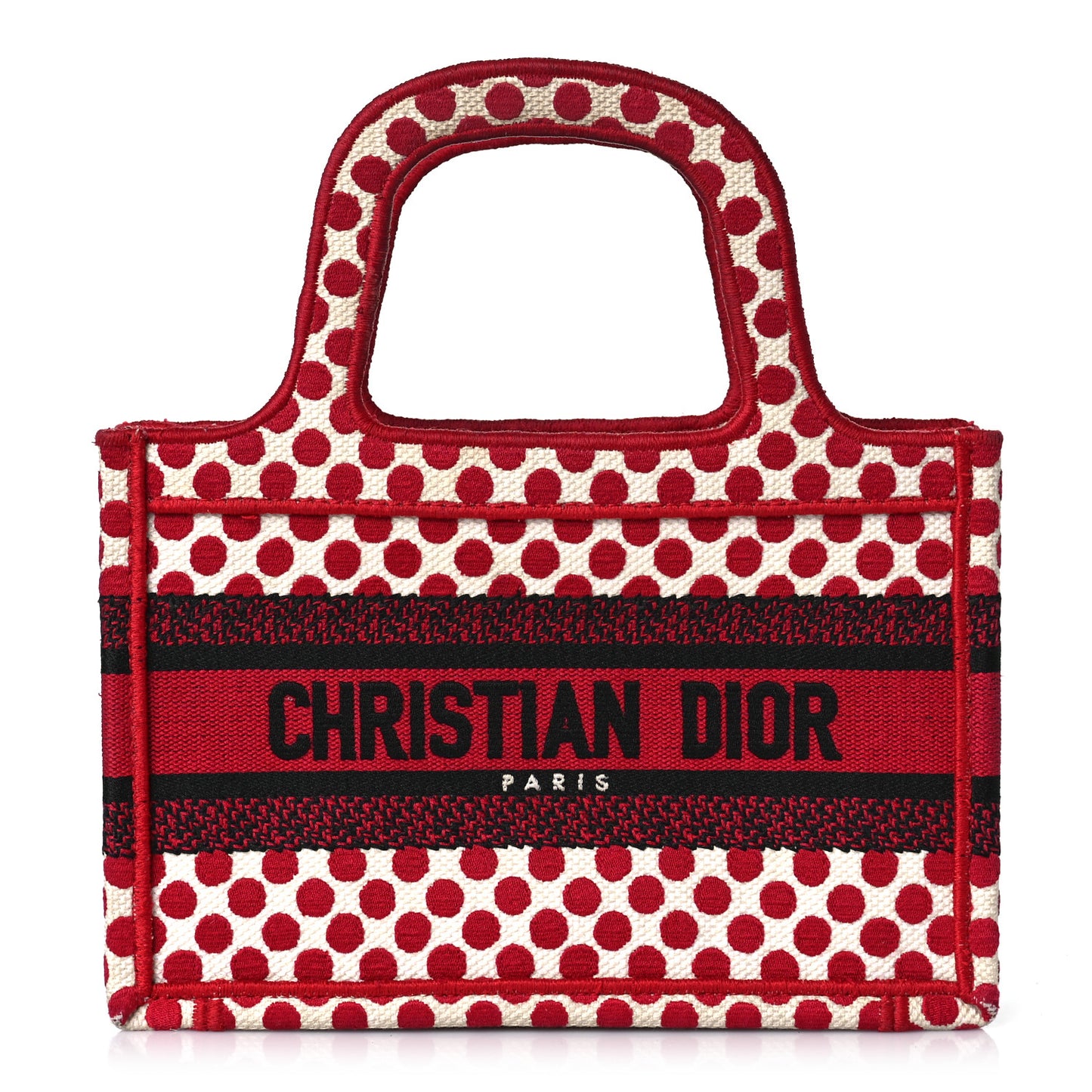 Canvas DiorAmour Dots Mini Book Tote Red