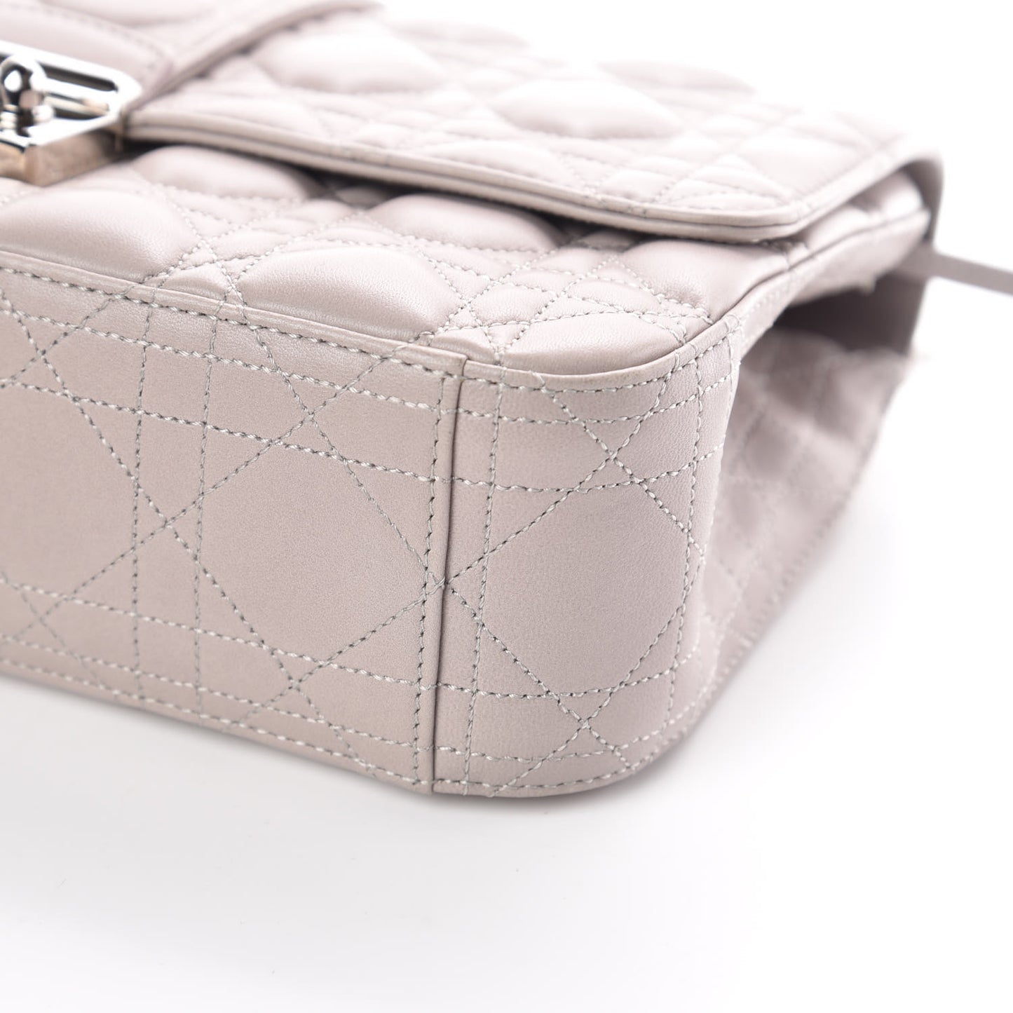 Lambskin Cannage Medium Miss Dior Flap Grey