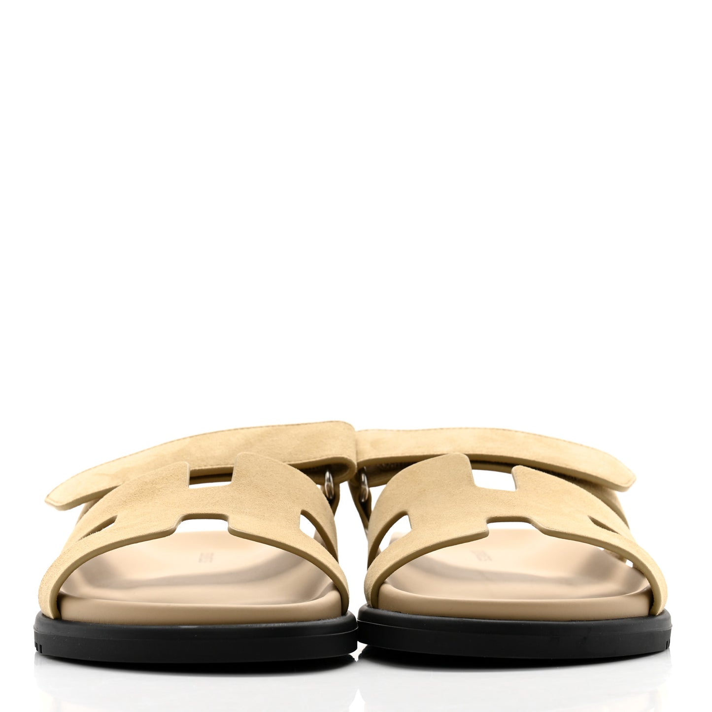 Suede Goatskin Womens Chypre Sandals 37 Beige Lin