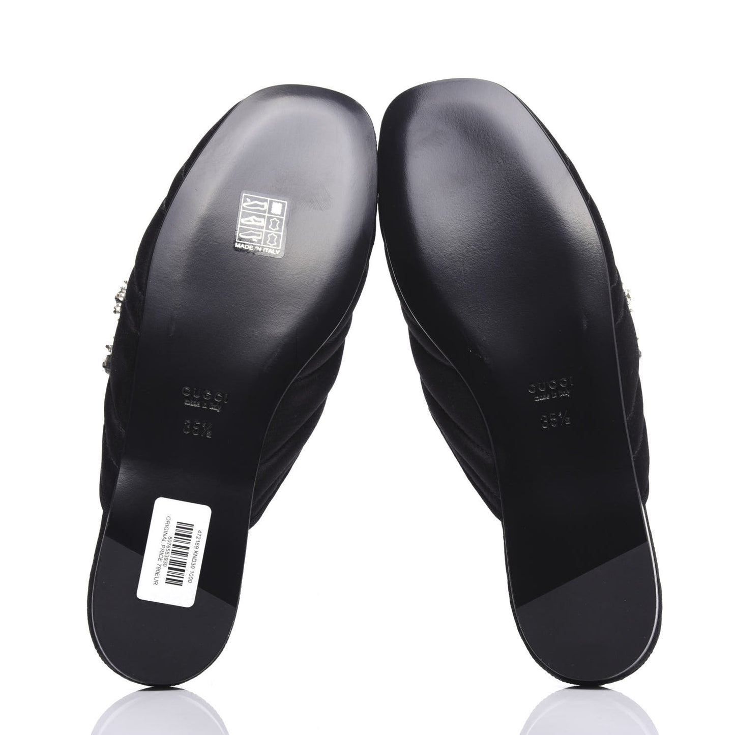 Satin Embroidered Heart and Dagger Slippers 35.5 Black