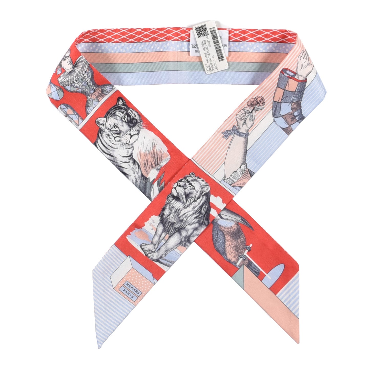 Silk Twilly Grand Theatre Nouveau Grenadine Ciel Rose