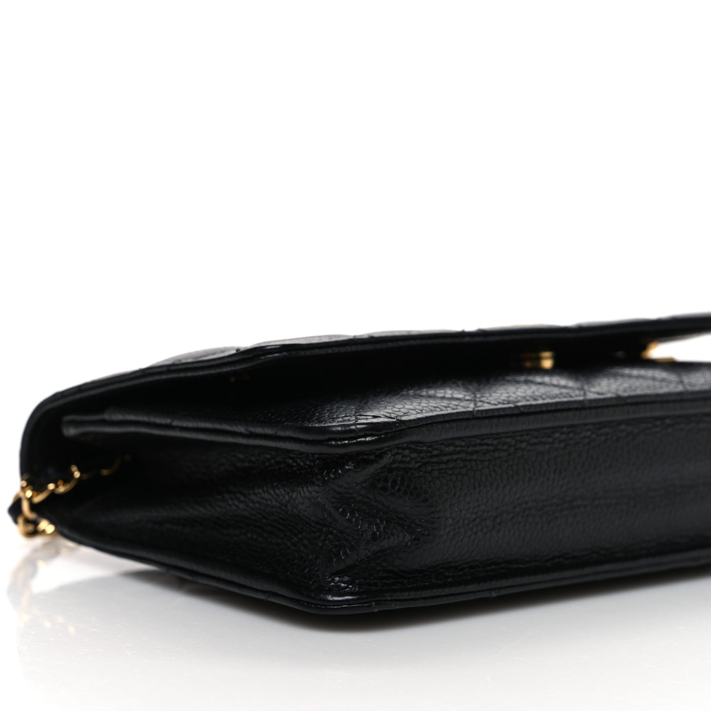 Caviar Quilted Wallet on Chain WOC Black