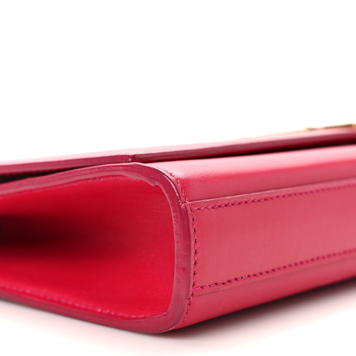 SAINT LAURENT Smooth Calfskin Classic Monogram Cassandre Clutch Lipstick Fuchsia