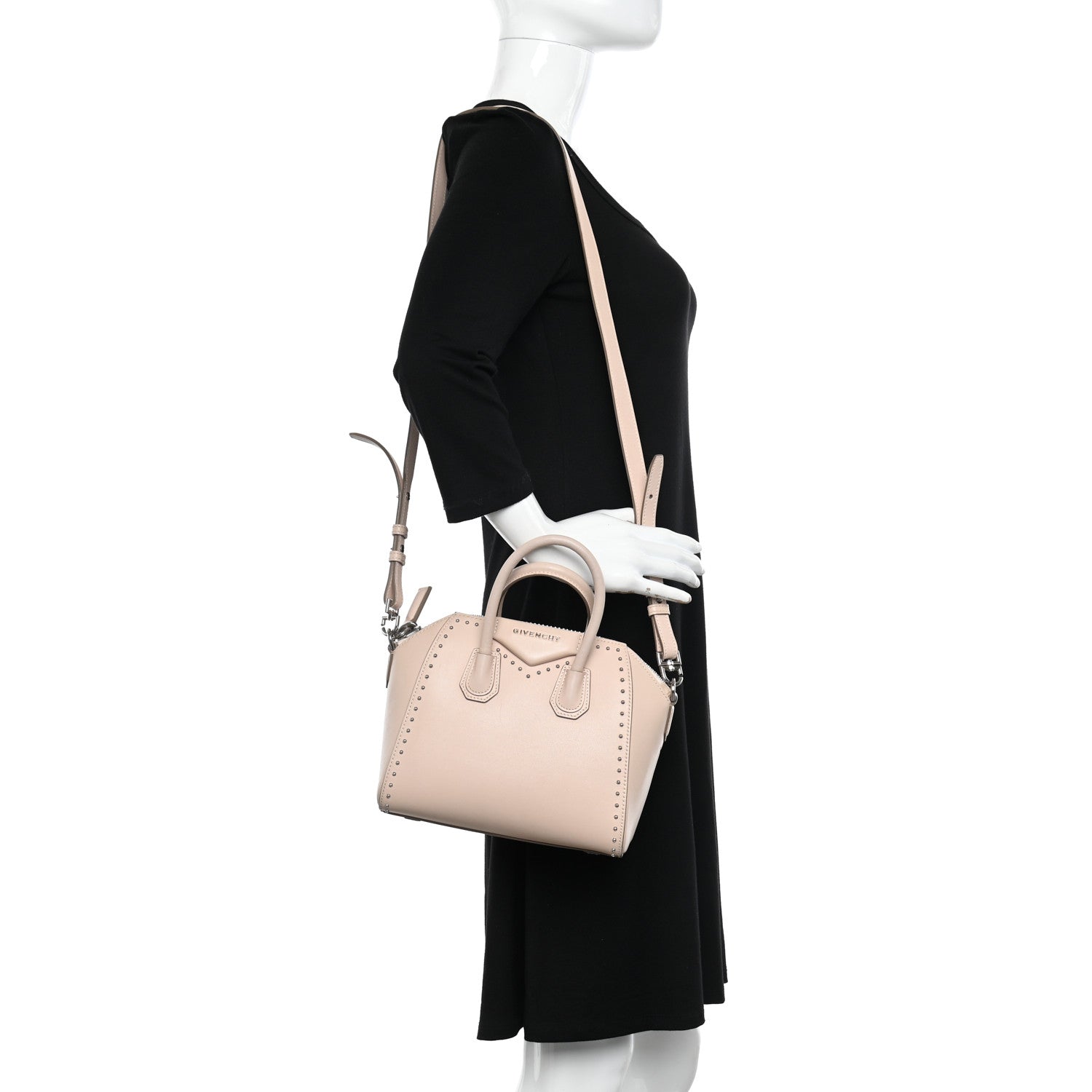 Givenchy Smooth Calfskin Mini Studded Antigona Pale Pink 2 of 17