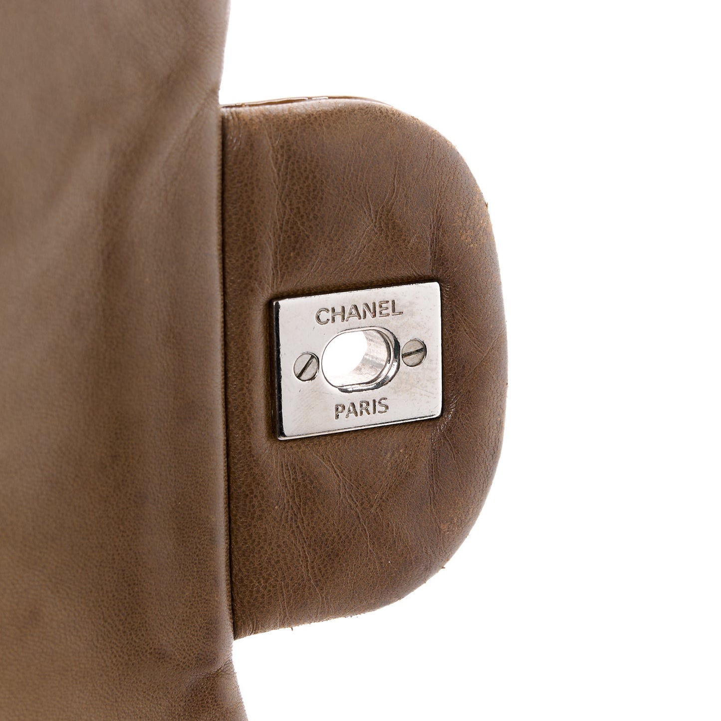 Patent Quilted Jumbo Single Flap Brown