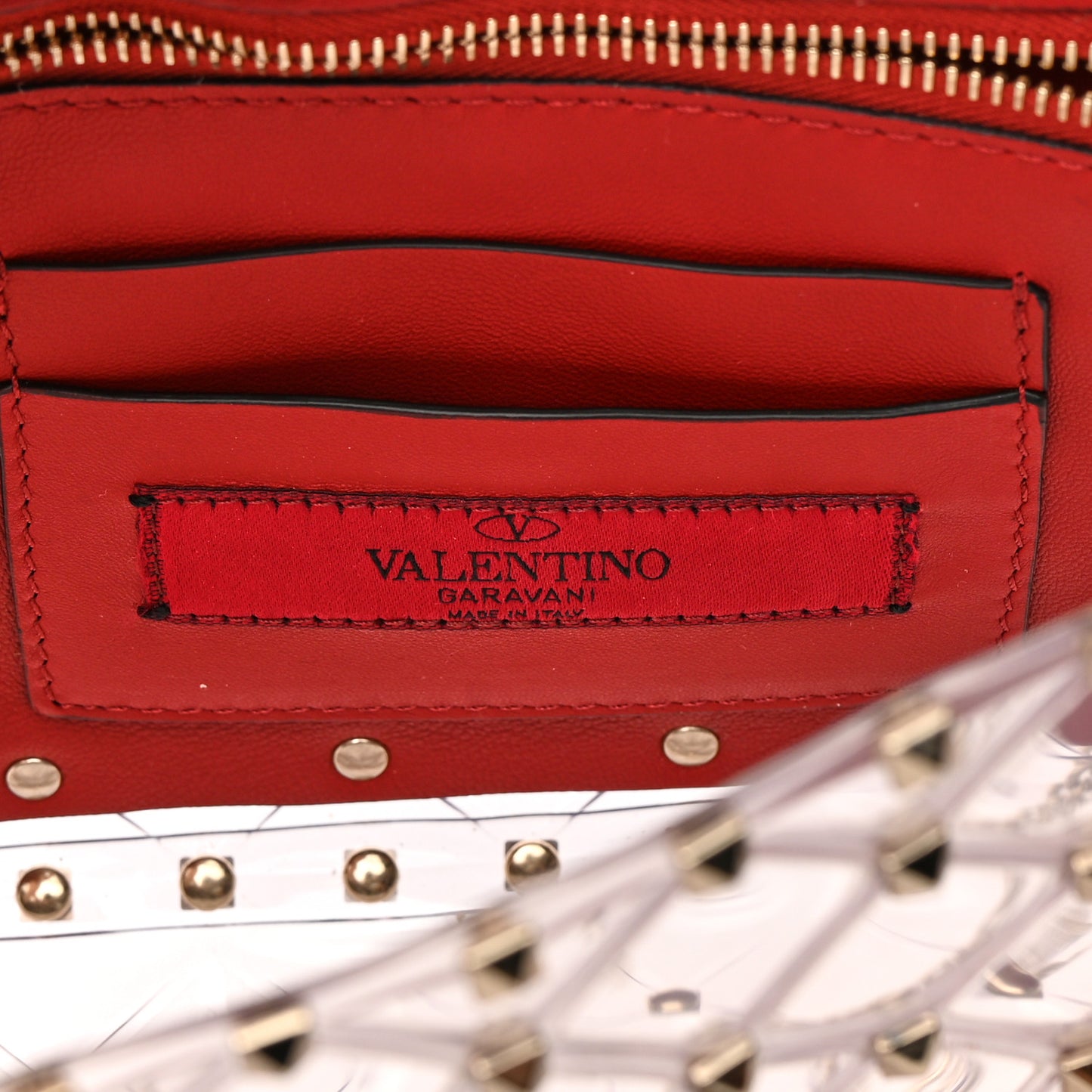 PVC Medium Rockstud Spike Shoulder Bag