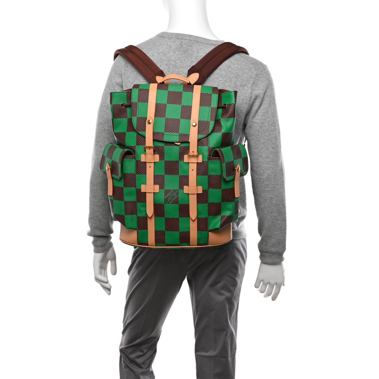 Damier Pop Christopher MM Backpack Green