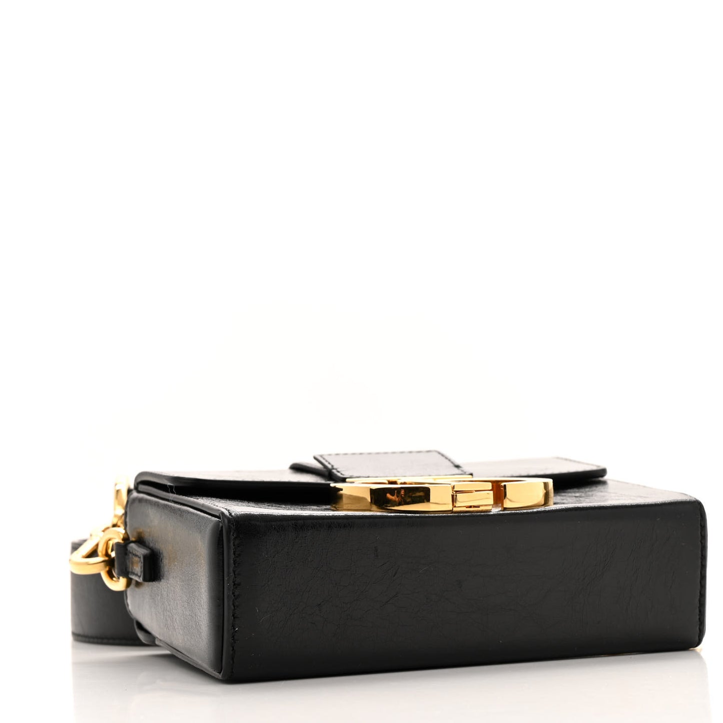 Crackled Lambskin 30 Montaigne Box Bag Black