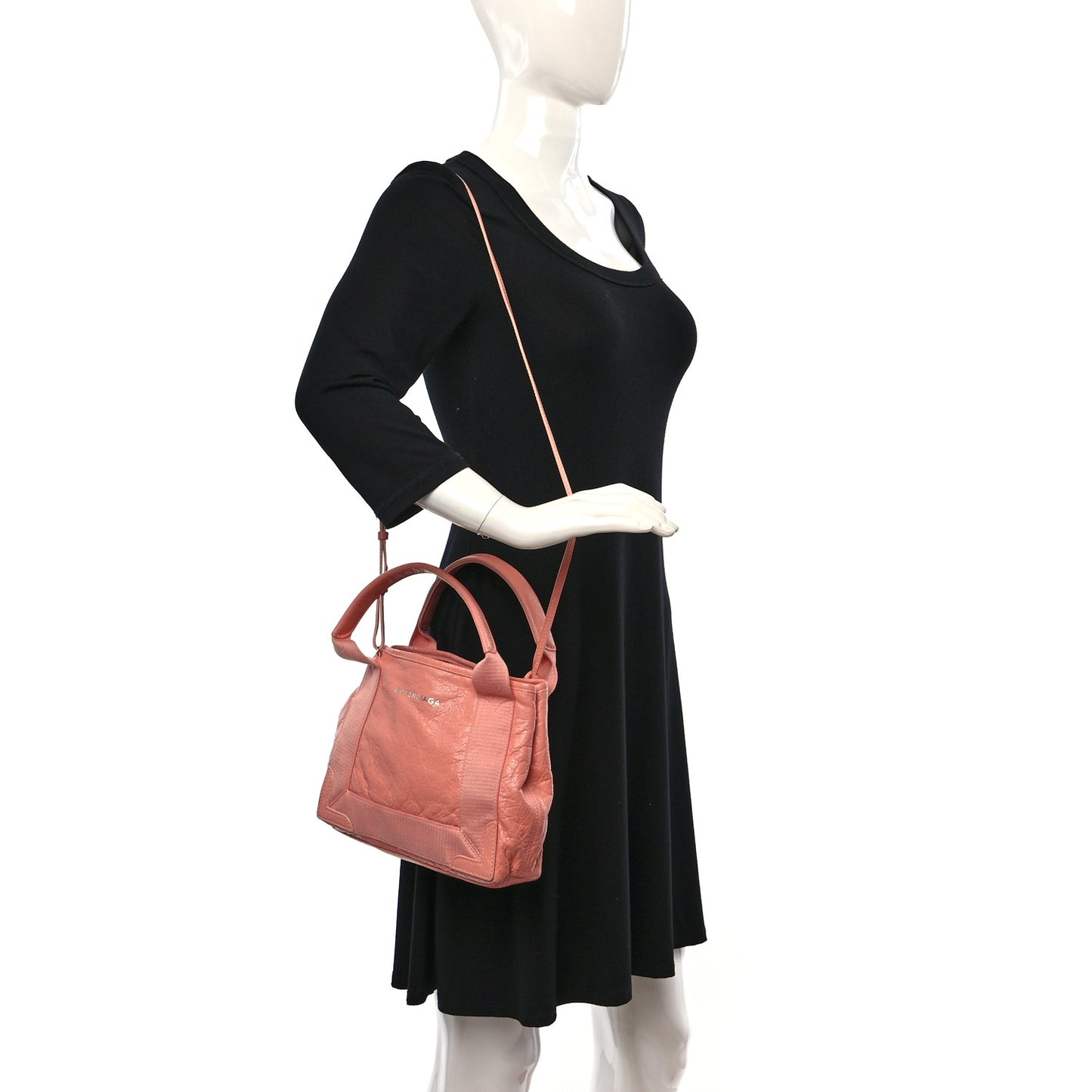 Agneau Stadio Ruban Viscose Navy Cabas XS Rose Ballerine