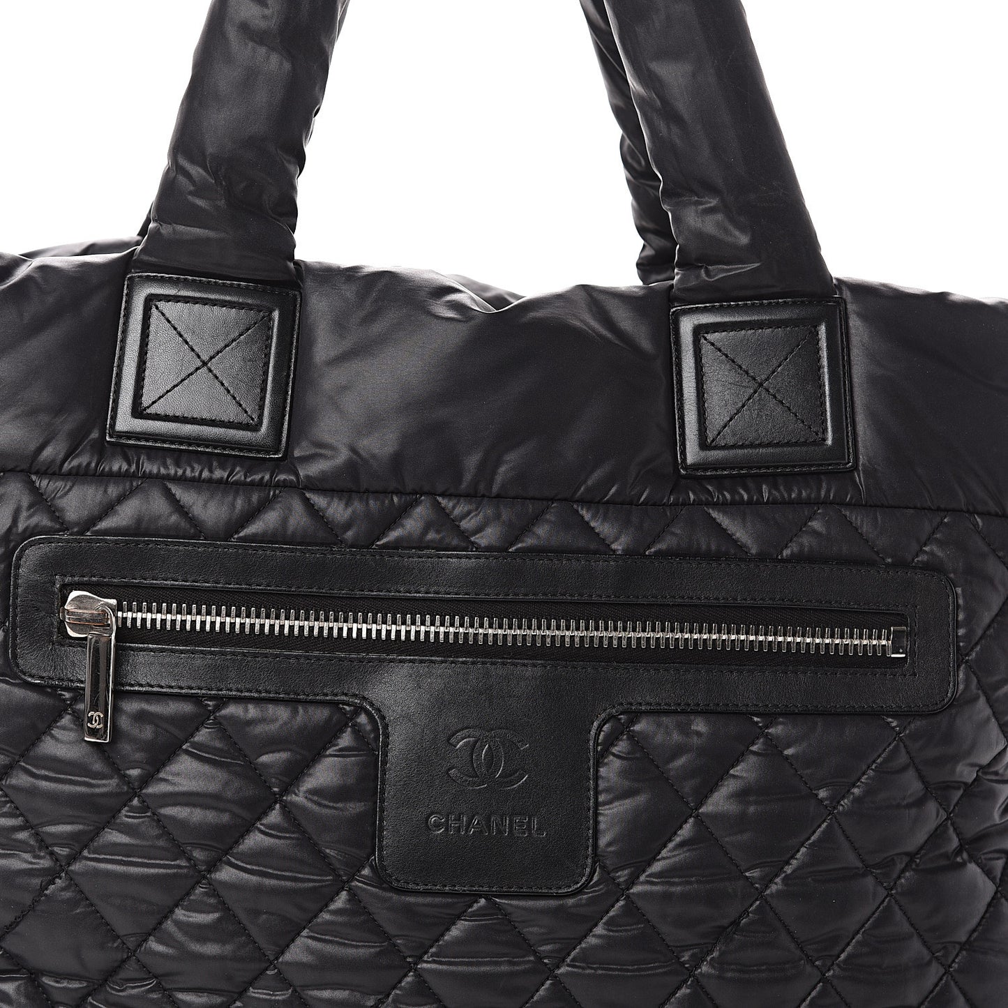 Nylon Quilted Large Coco Cocoon Tote Black