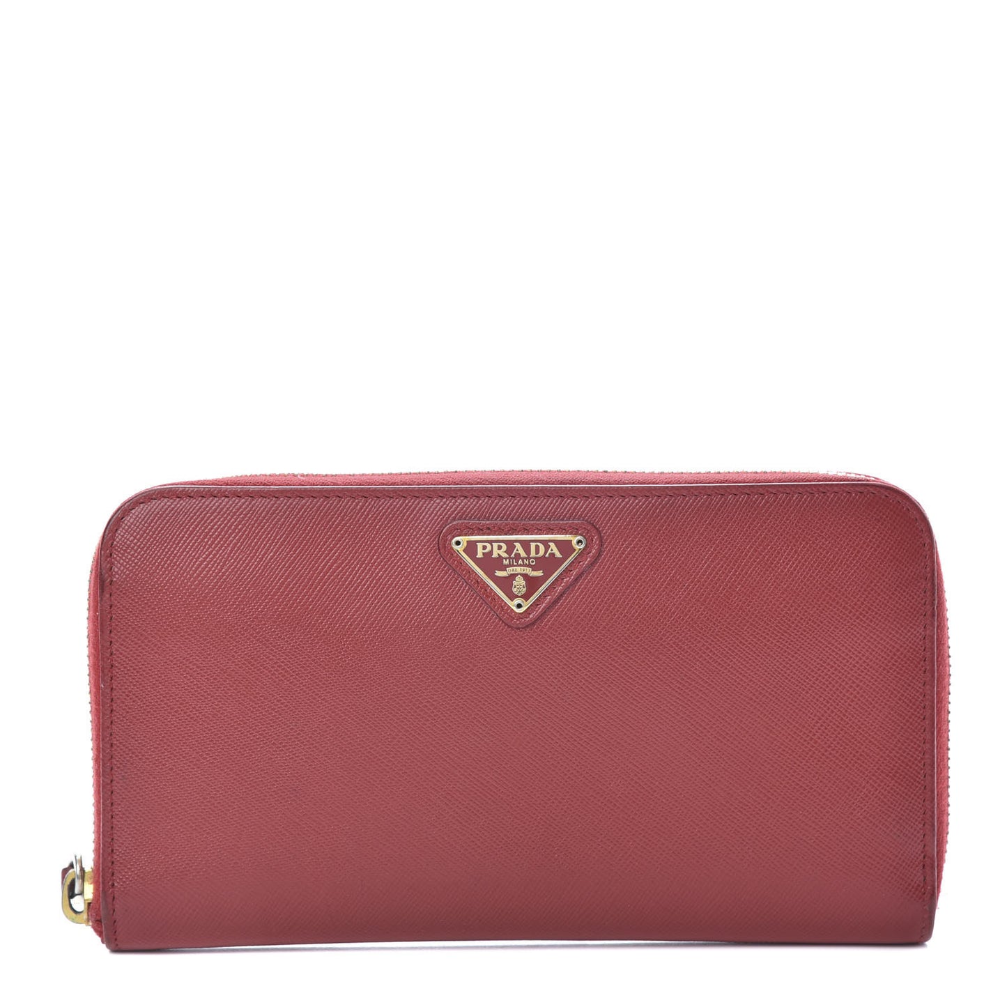 Saffiano Triangle Zip Around Wallet Fuoco