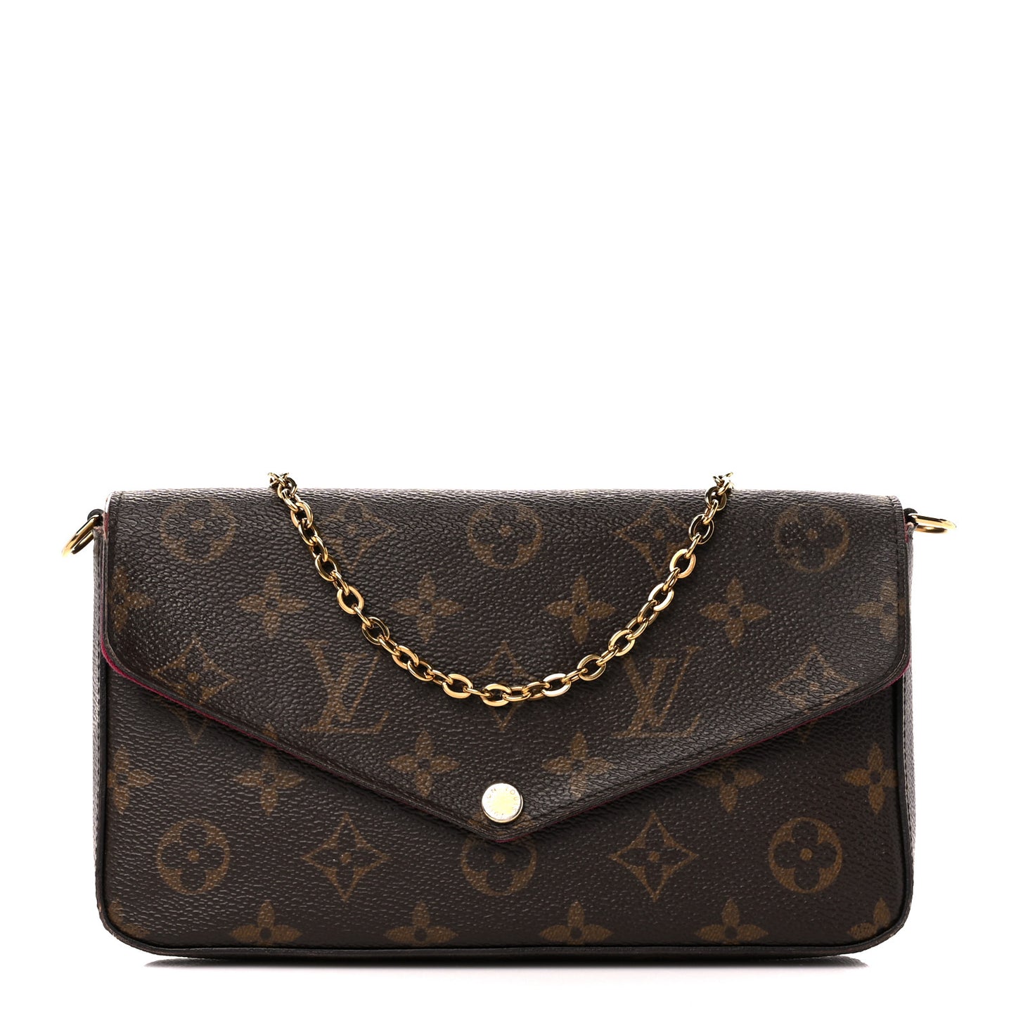Monogram Pochette Felicie Chain Wallet Fuchsia