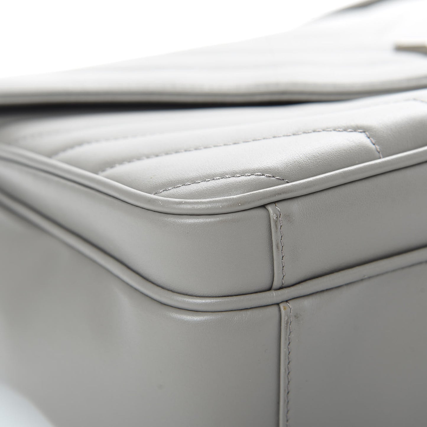 Calfskin Y Quilted Monogram Loulou Shoulder Bag Pearl Grey