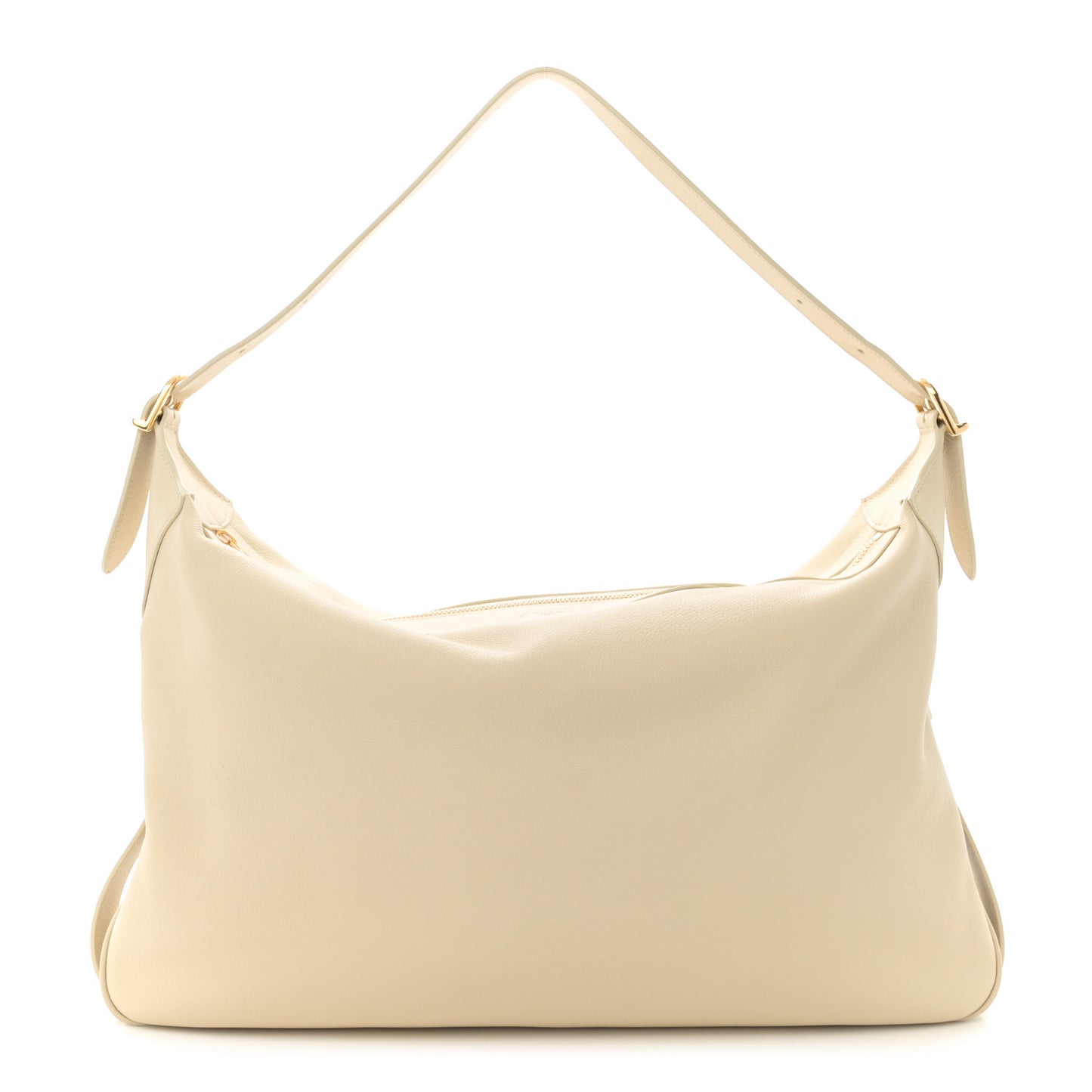 Supple Calfskin Large Romy Shoulder Bag Limestone