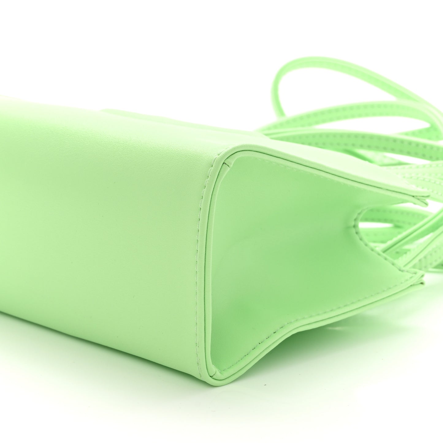 Vegan Leather Small Shopping Bag Double Mint