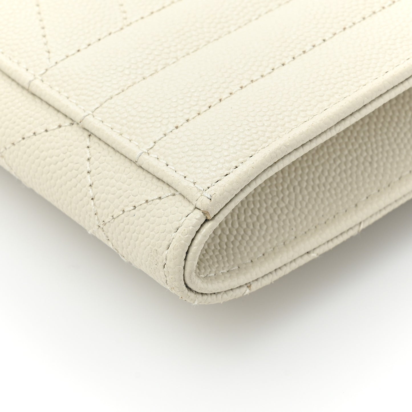 Grain De Poudre Textured Mixed Matelasse Triquilt Monogram Clutch Blanc Vintage