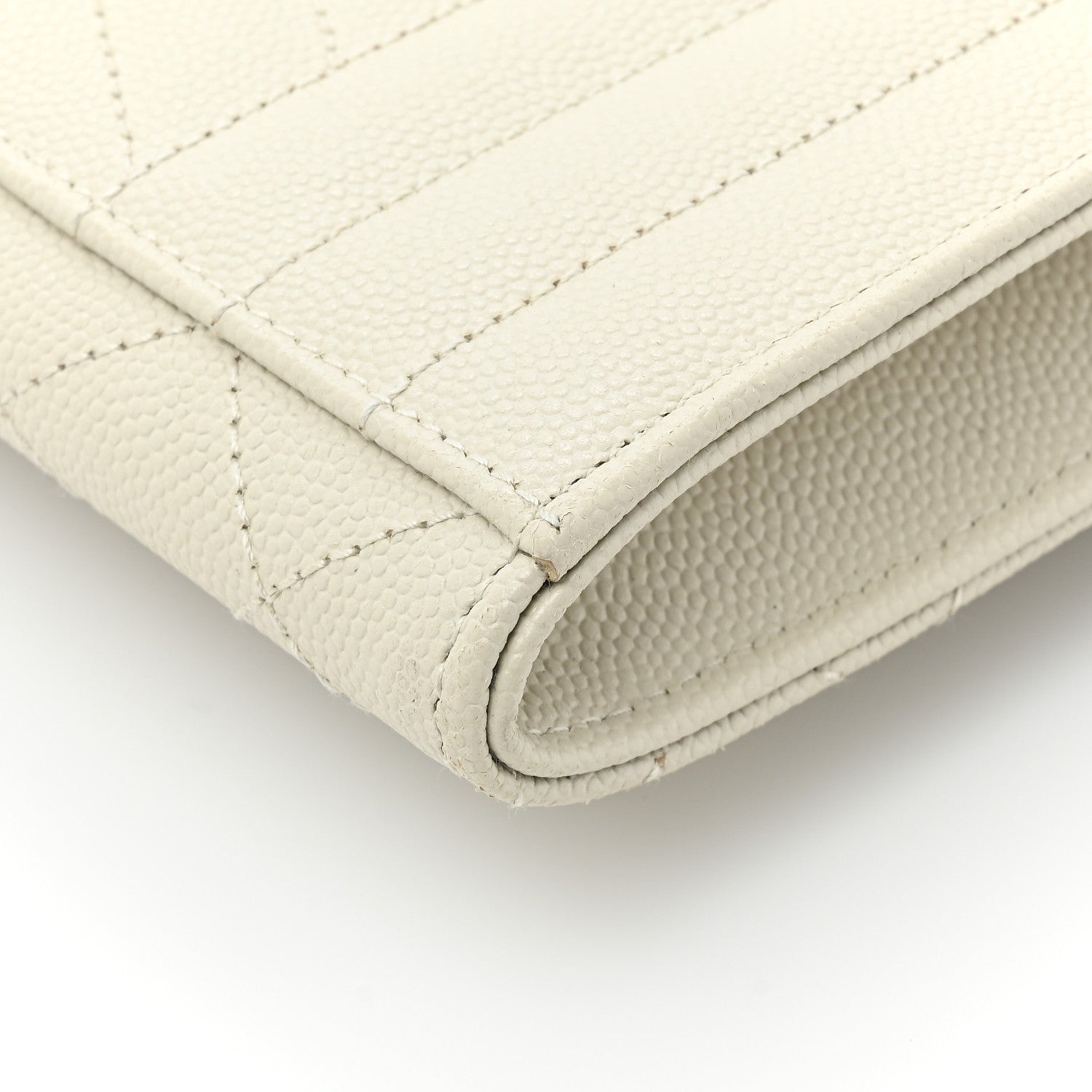 Saint Laurent Grain De Poudre Textured Mixed Matelasse Triquilt Monogram Clutch Blanc Vintage 16 of 17