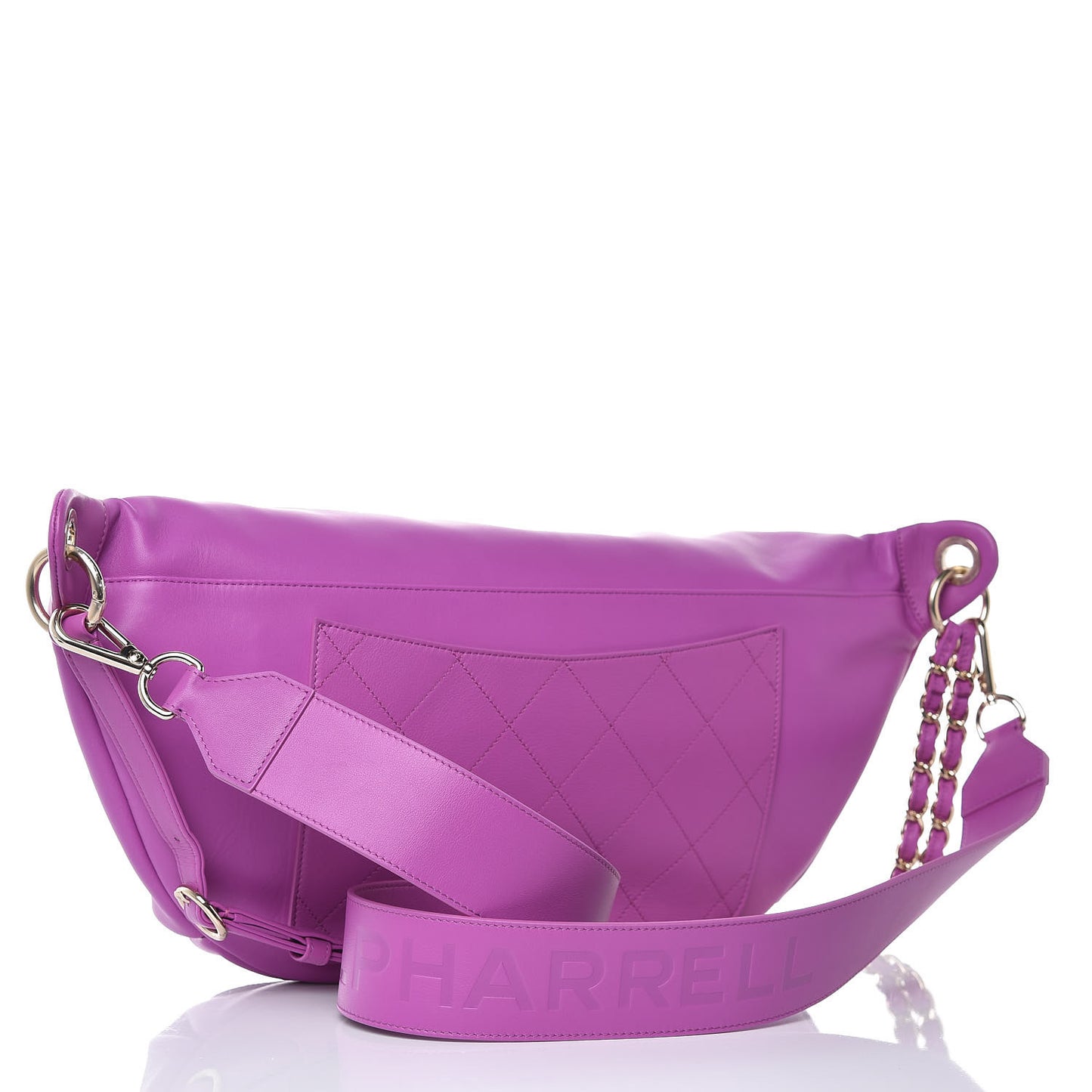 X PHARRELL WILLIAMS Lambskin Oversized Waist Belt Bag Fuchsia