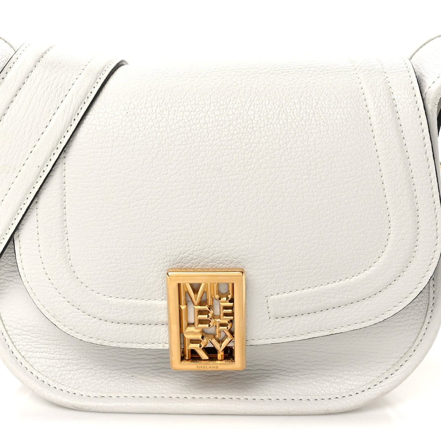 Small Classic Grain Small Sadie Satchel White