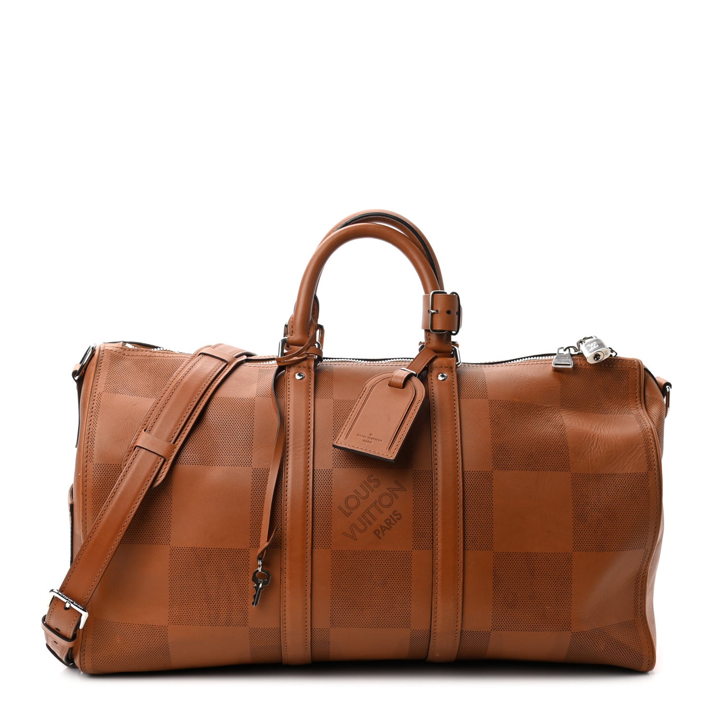 Nomade Grand Damier Keepall Bandouliere 45 Cognac
