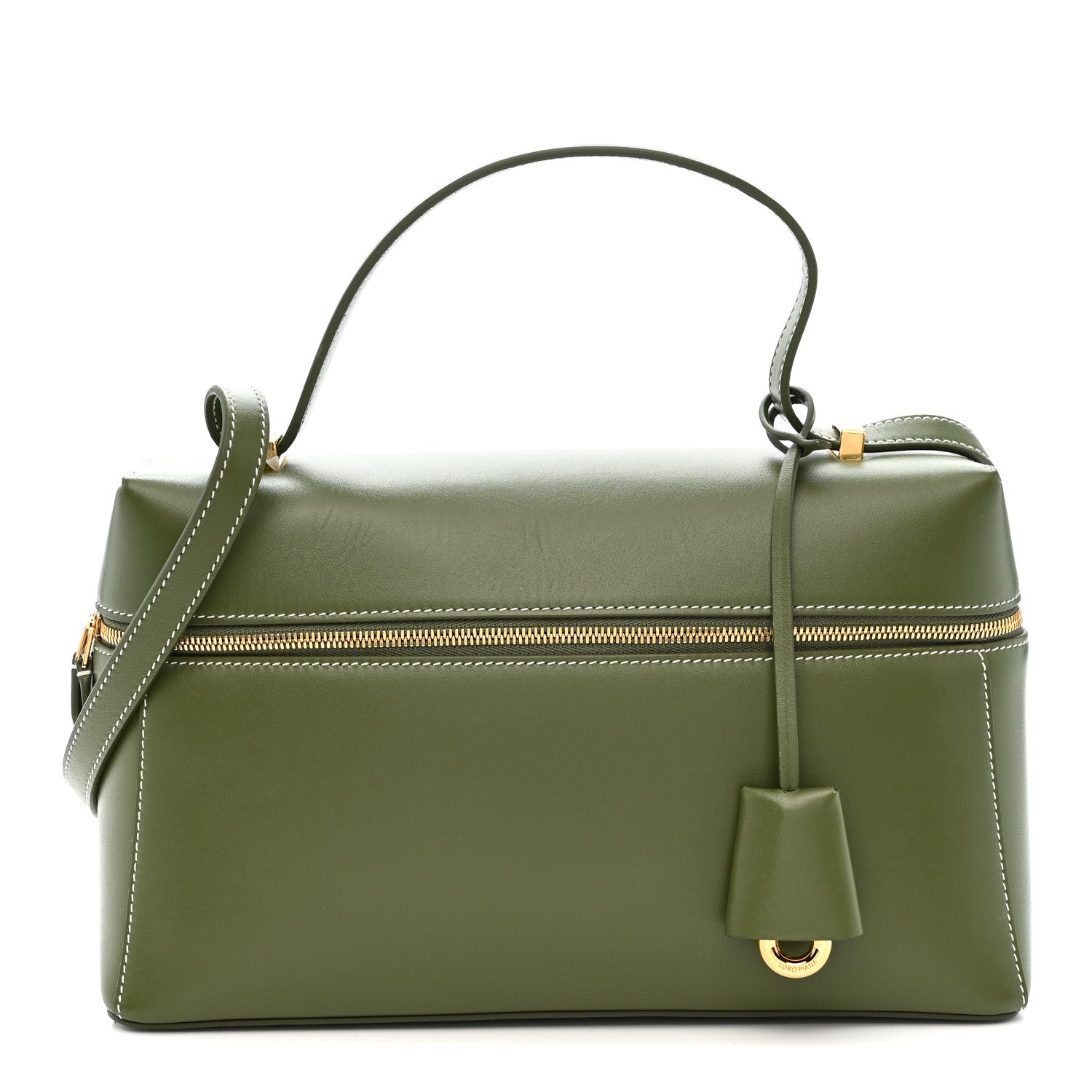 Loro Piana Saddle Calfskin Extra Bag L27 Dark Lichen 1849471