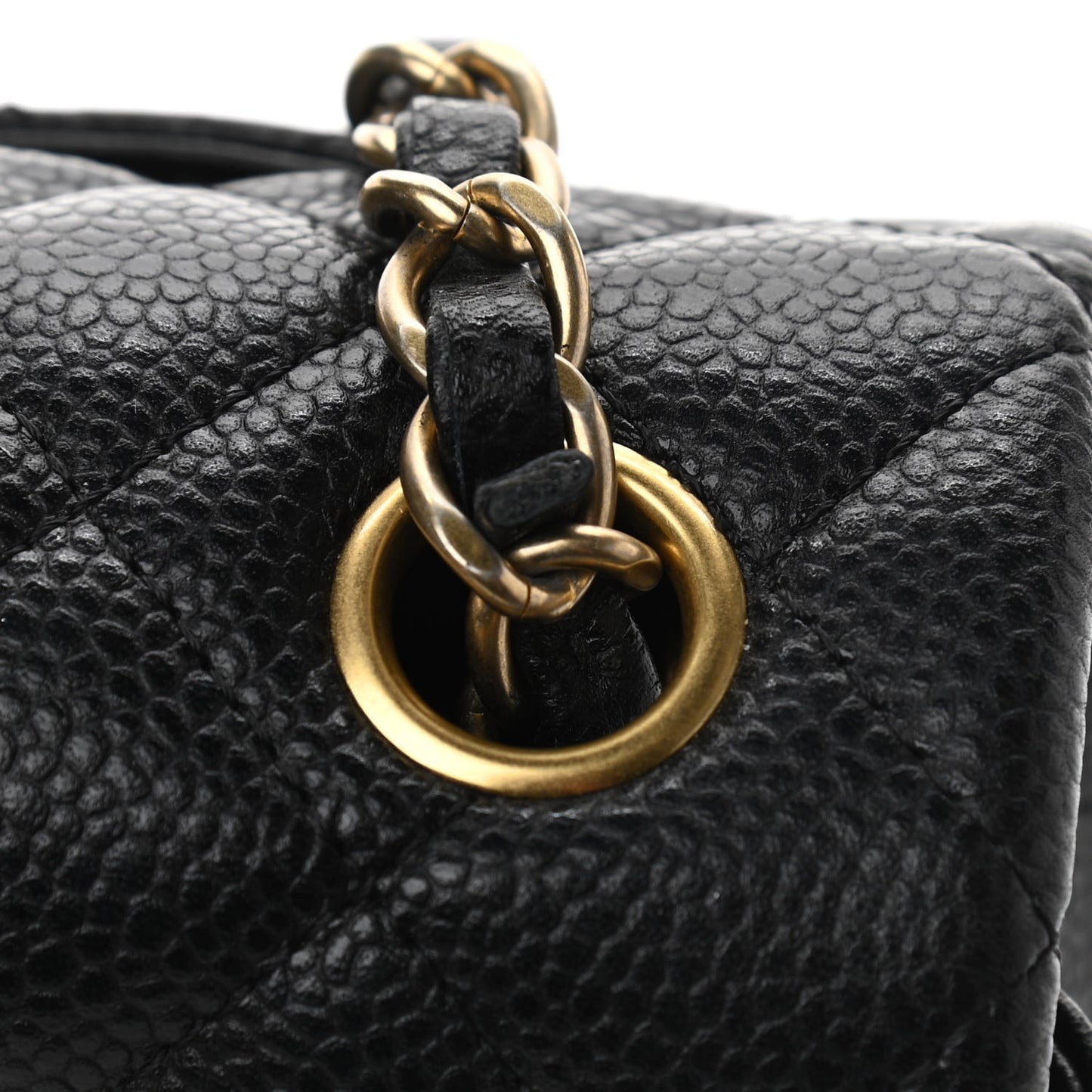 Caviar Quilted Mini Rectangular Flap Black