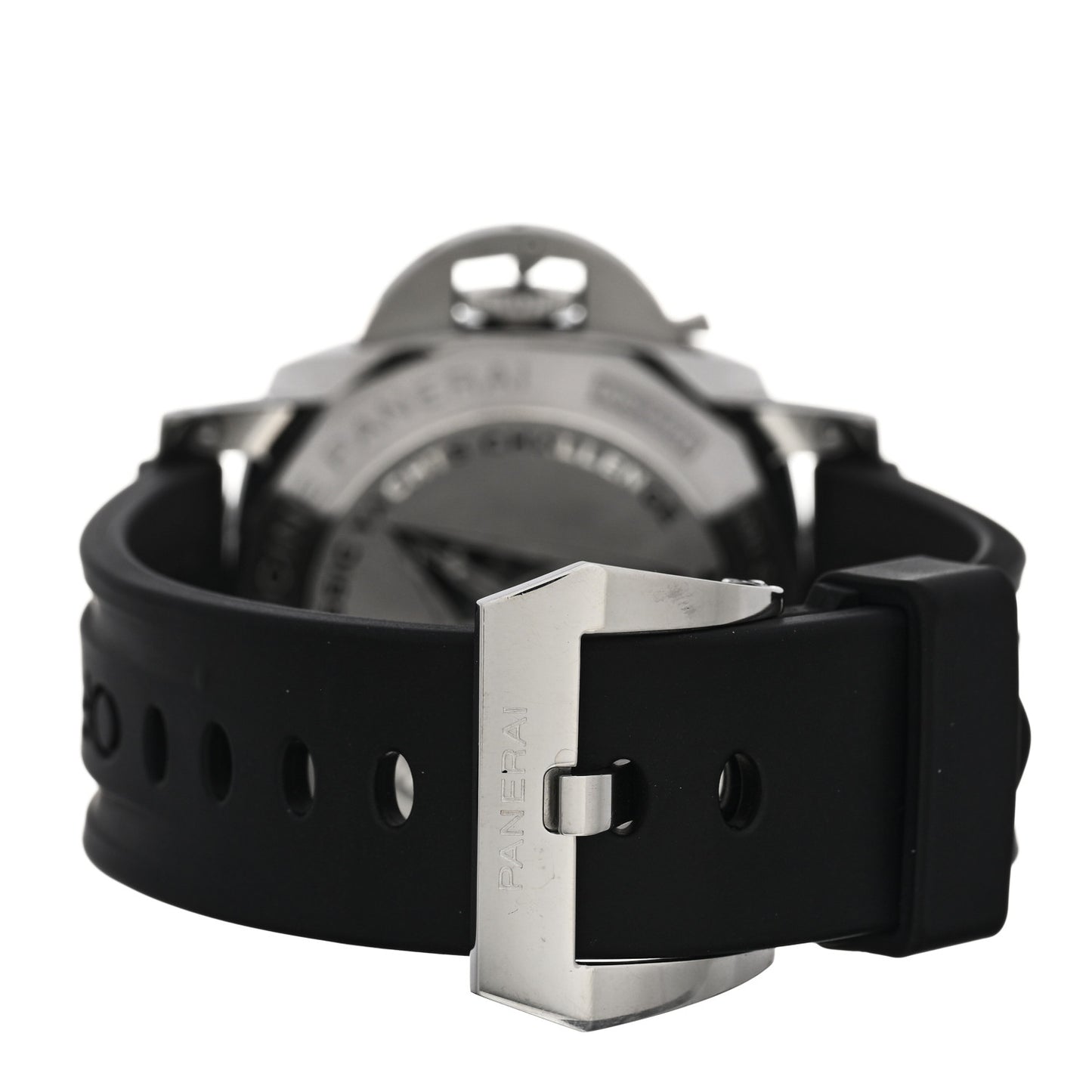 Stainless Steel Rubber 44mm Luminor 1950 3 Days Chrono Flyback Automatic Watch Black PAM00653